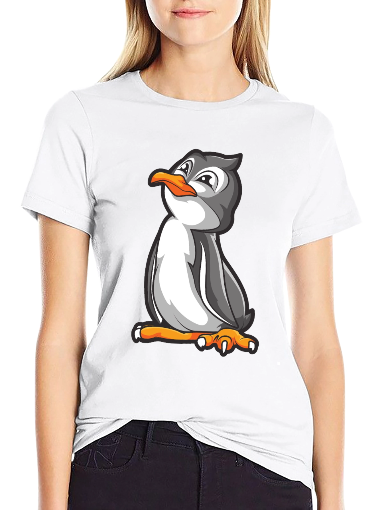 Black Penguin Graphic Tee - Black Cotton Blend Comfort Fit view 9