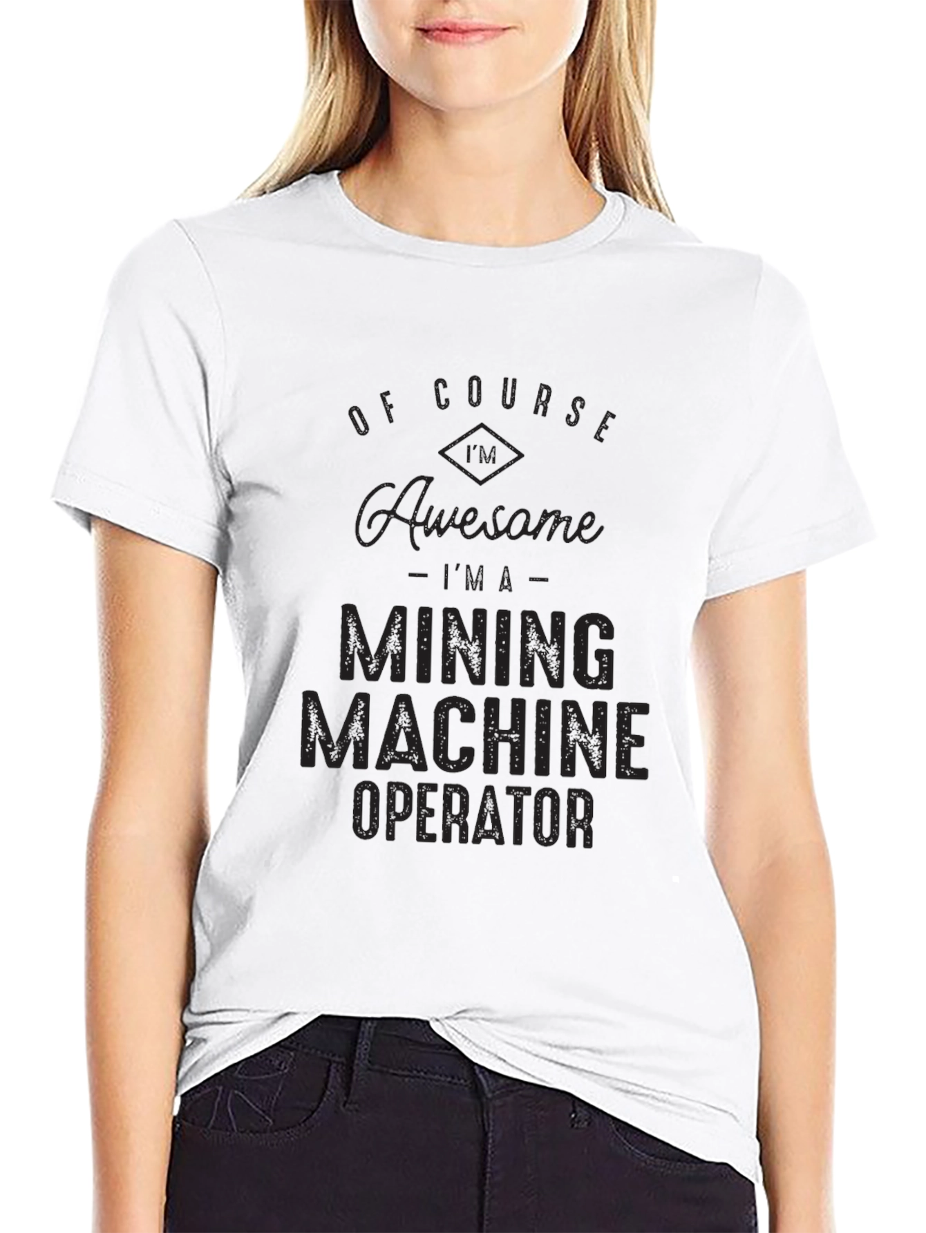Black Mining Machine Operator Black Graphic Tee view 9