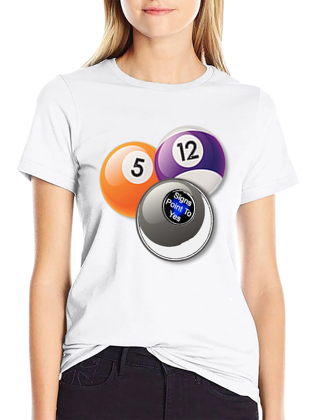 Black Billiards Graphic T-Shirt - Novelty Pool Ball Tee view 9