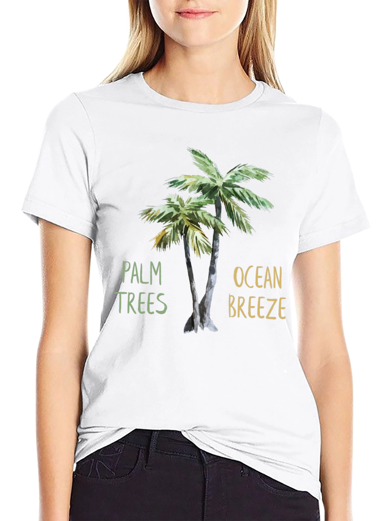 Black Palm Trees & Ocean Breeze T-Shirt view 9