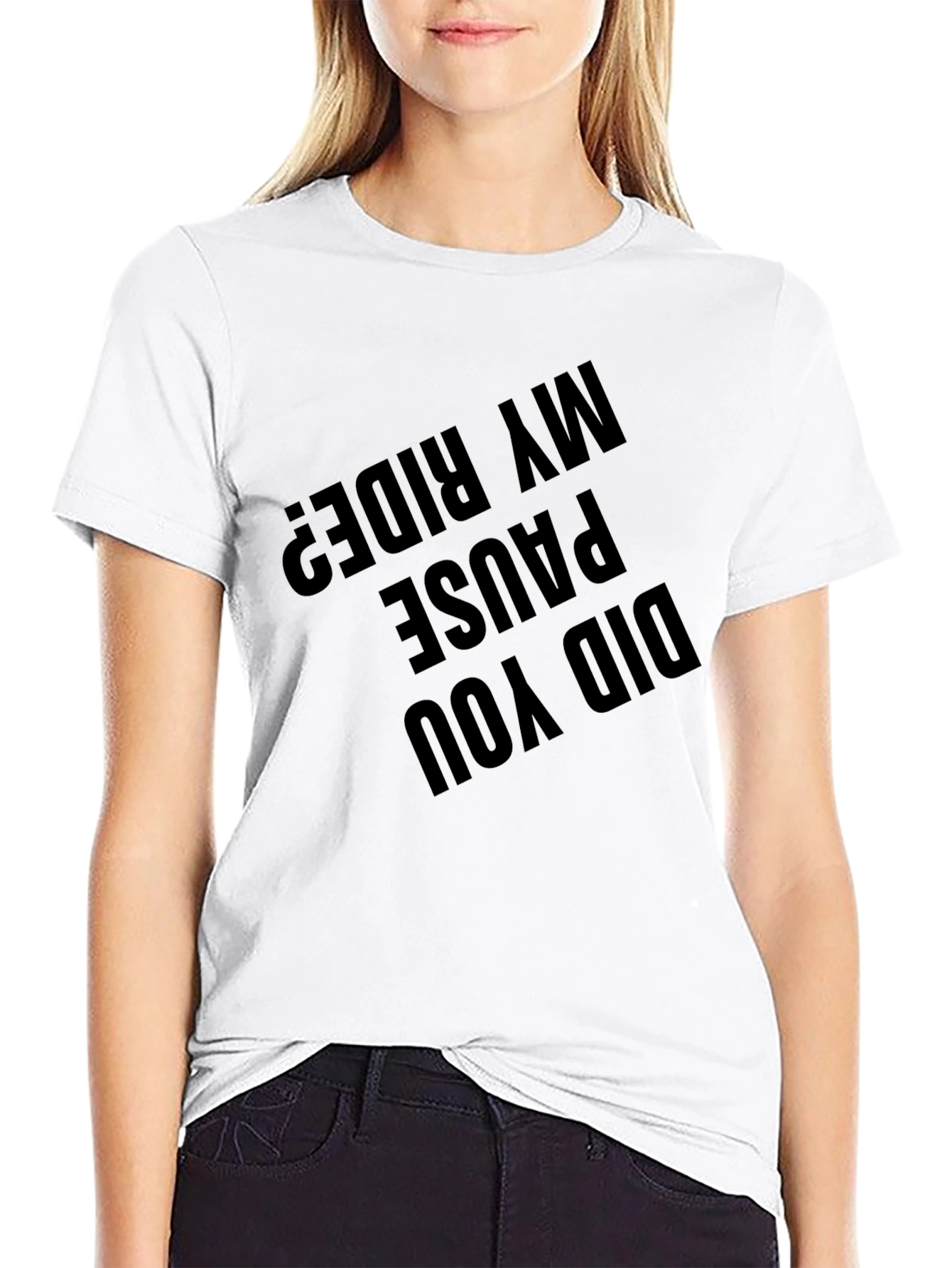 Black Did You Pause My Ride? Graphic T-Shirt - Black view 9