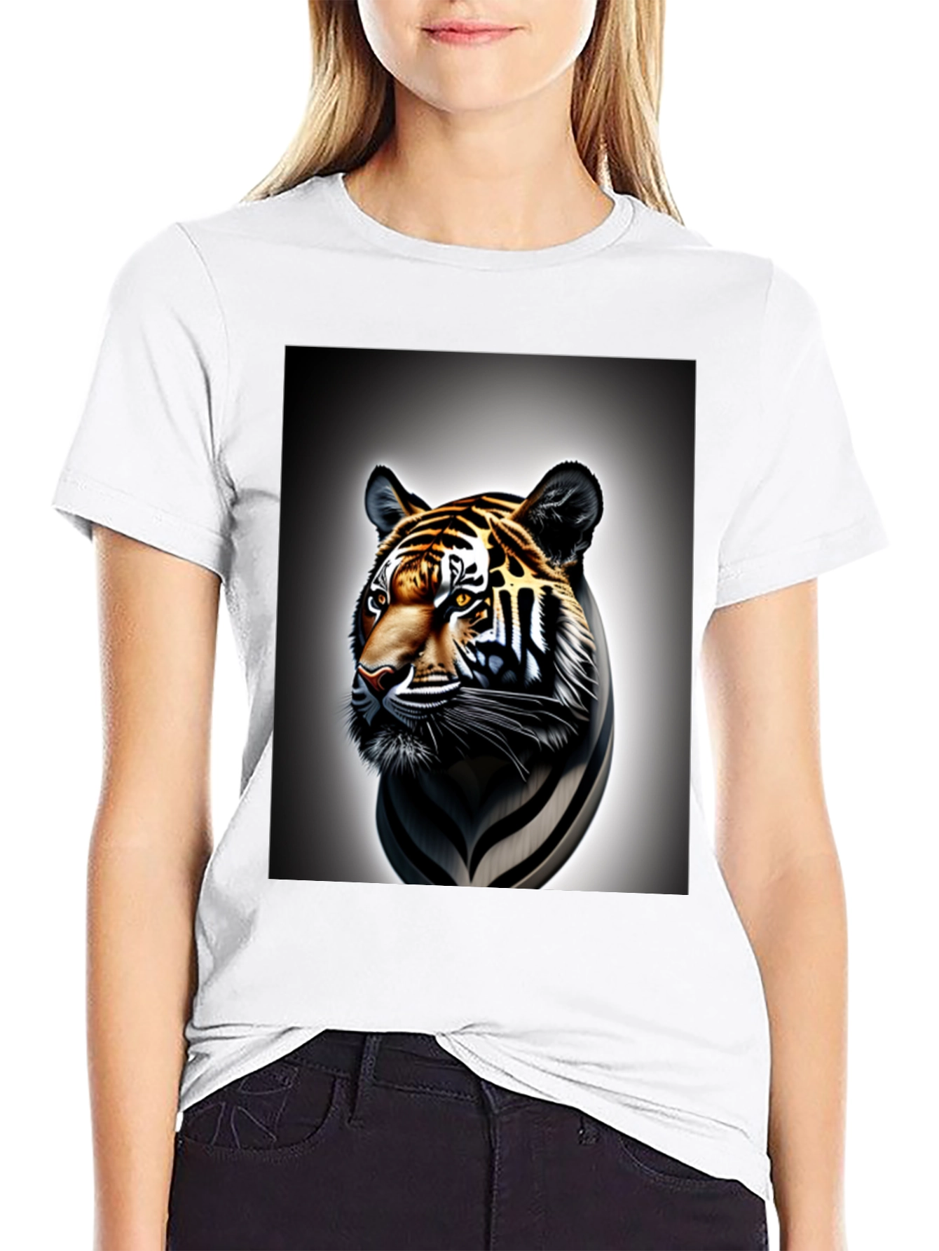 Black Tiger Graphic Tee - Cool Animal Print Shirt view 9