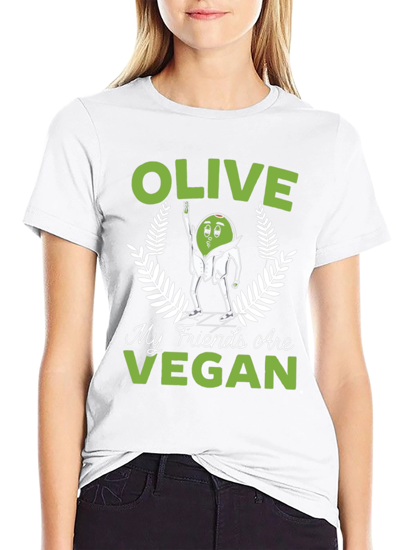 Black Olive My Friends Are Vegan Funny Graphic Tee view 9