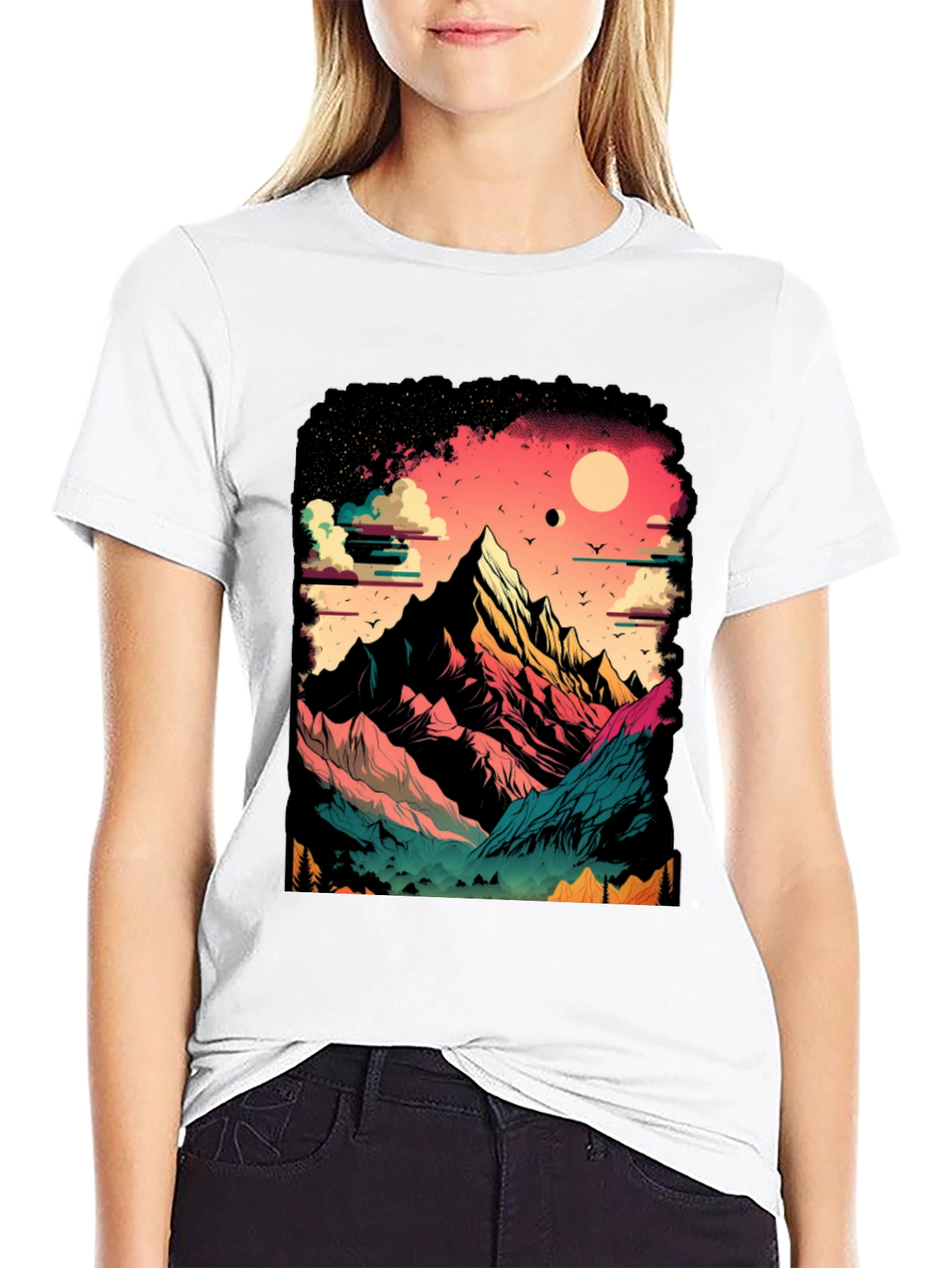 Black Mountain Graphic Tee - Nature Lover's Black T-Shirt view 9