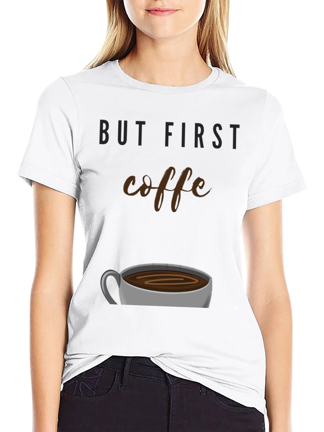 Black But First Coffee Graphic Tee - Unisex Black T-Shirt view 9
