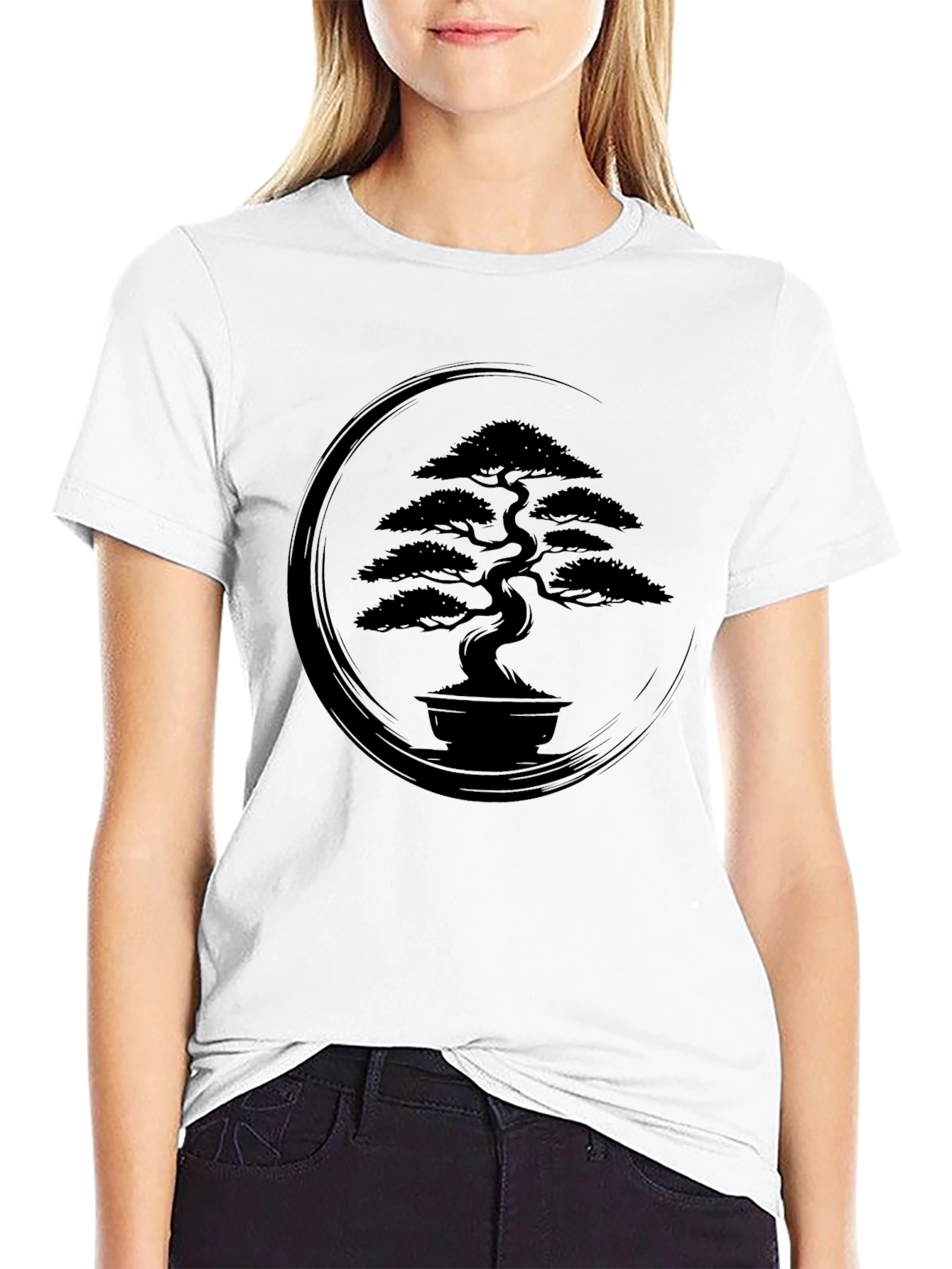 Black Bonsai Tree Graphic Tee - Zen Style view 9