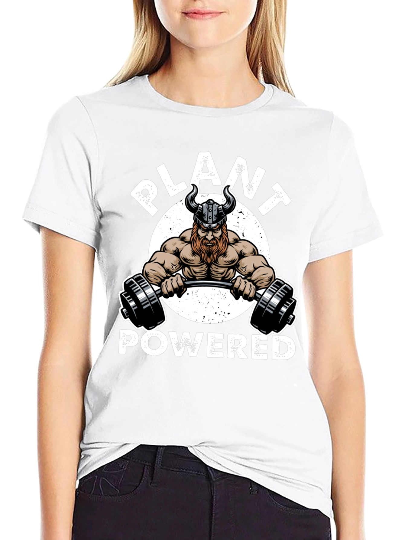 Black Plant Powered Viking Gym Black T-Shirt view 9