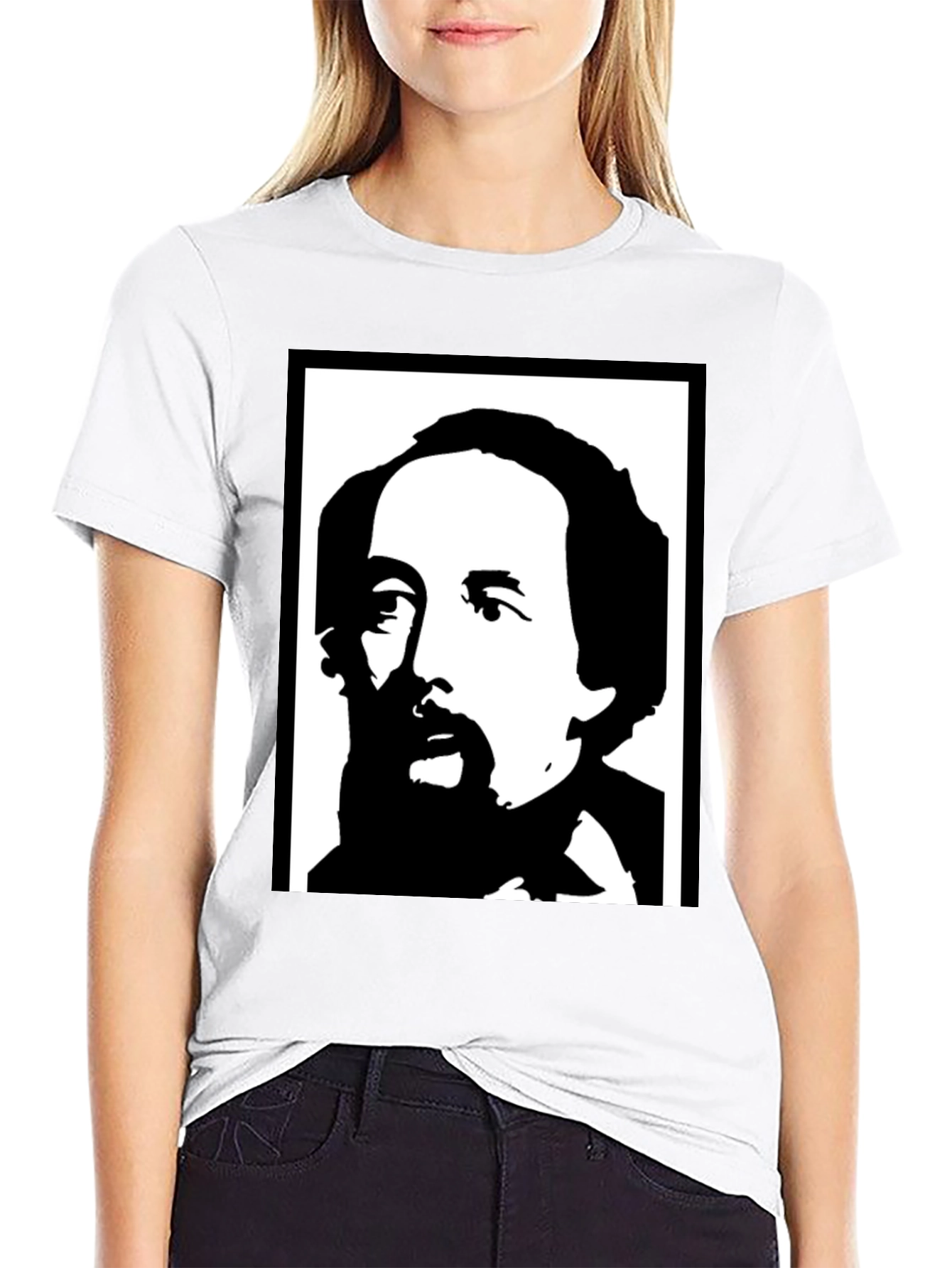 Black Charles Dickens Graphic Tee - Classic Novelist T-Shirt view 9