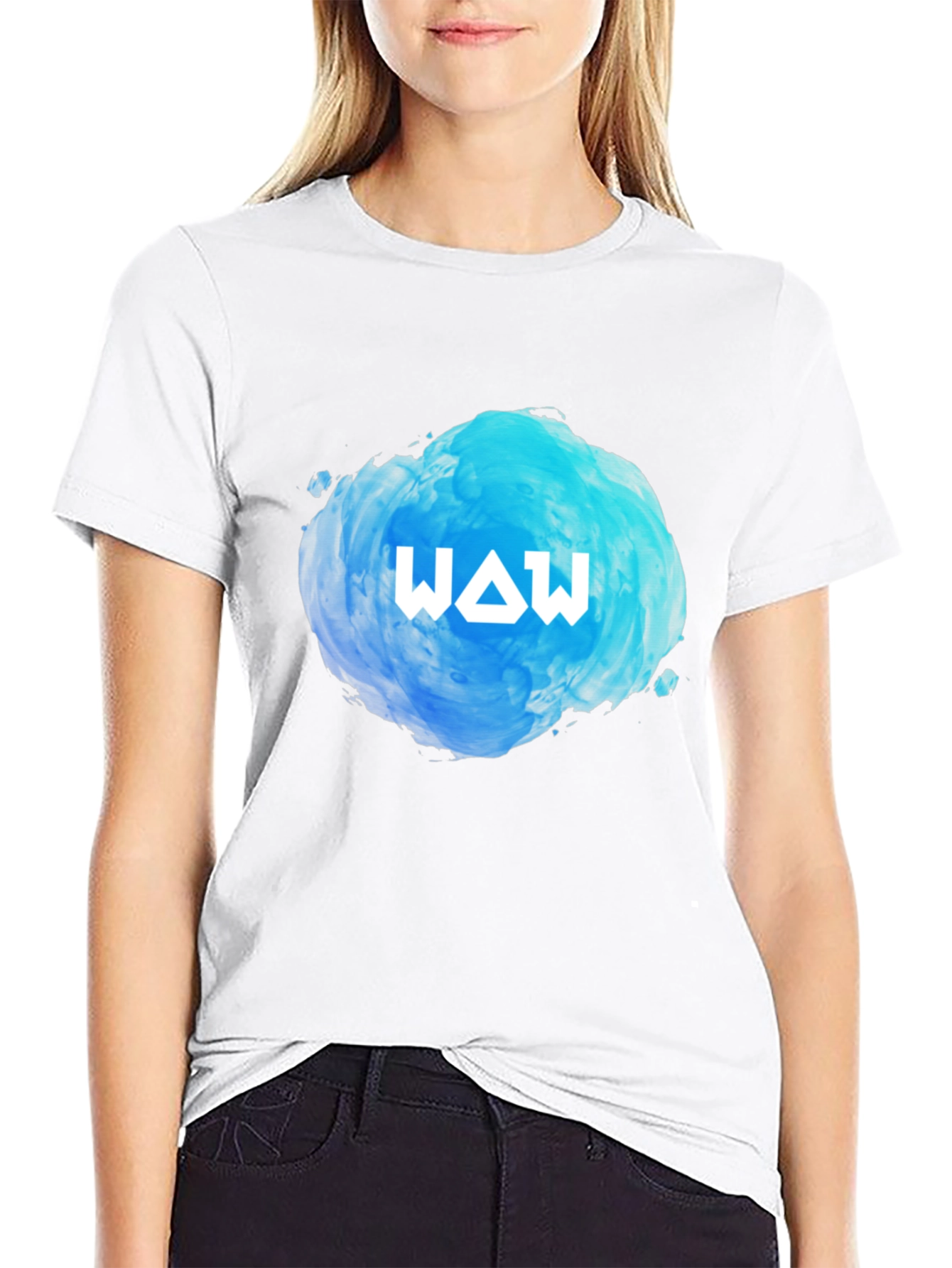 Black WAW Graphic Black T-Shirt - Cool Design view 9