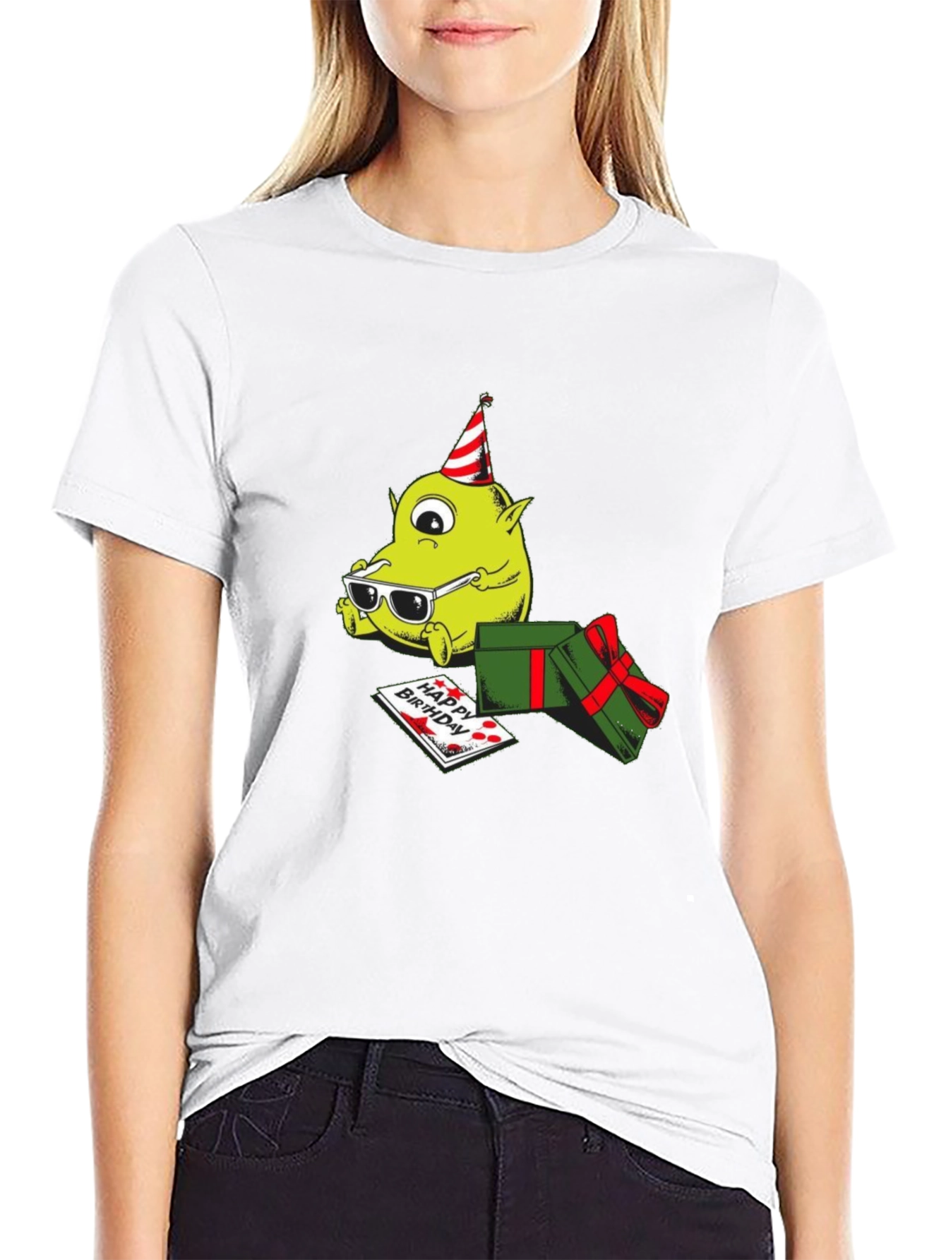 Black Cartoon Monster Birthday T-Shirt - Black view 9