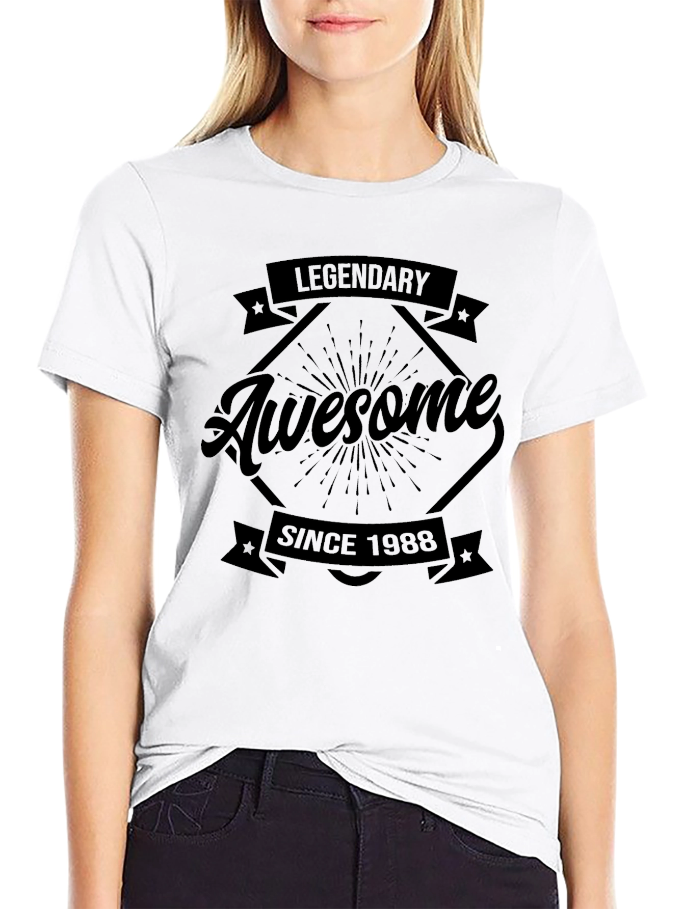 Black Legendary Awesome Since 1988 Black T-Shirt view 9