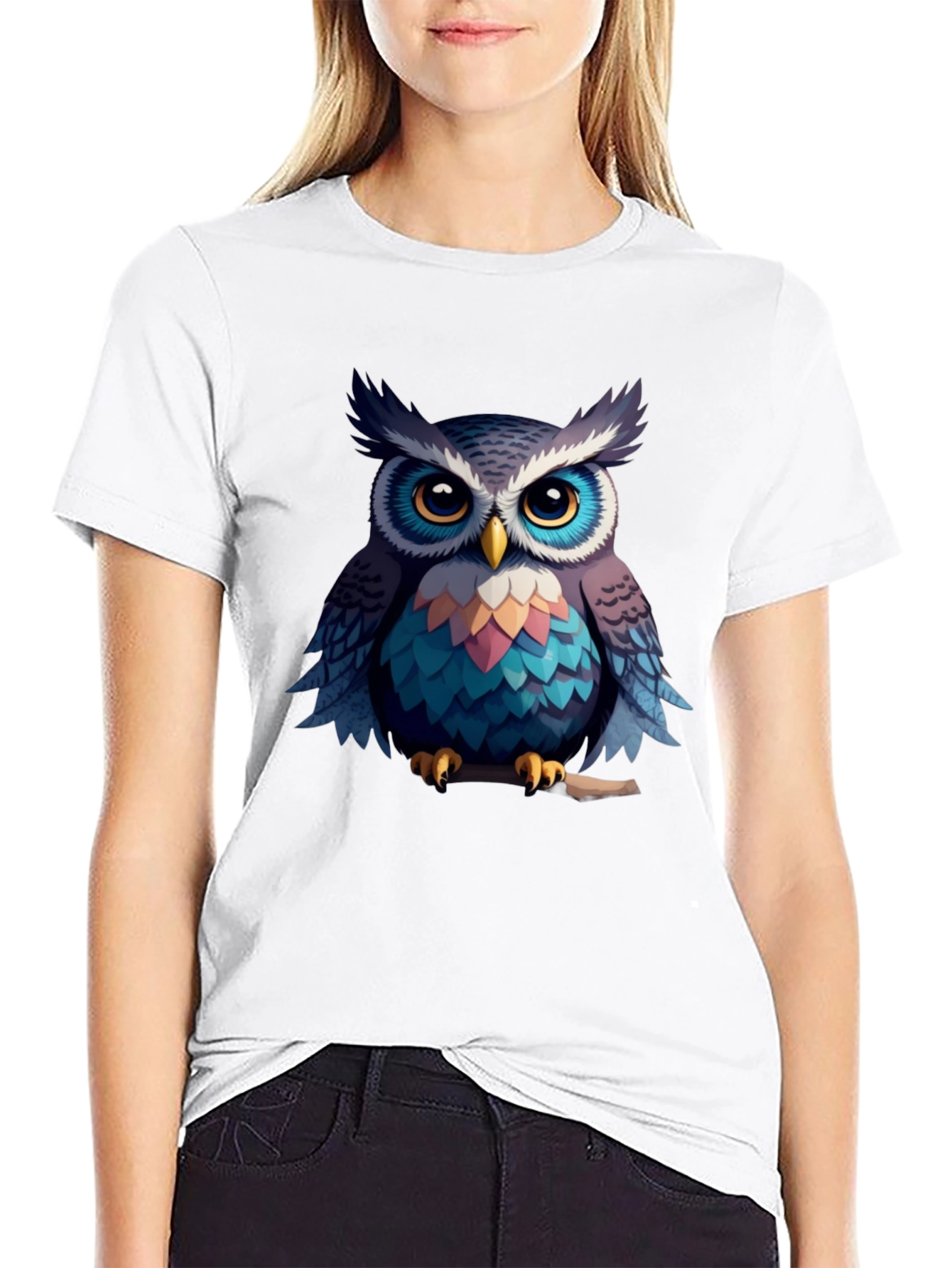 Black Owl Graphic Black T-Shirt - Men's Fashion Tee view 9
