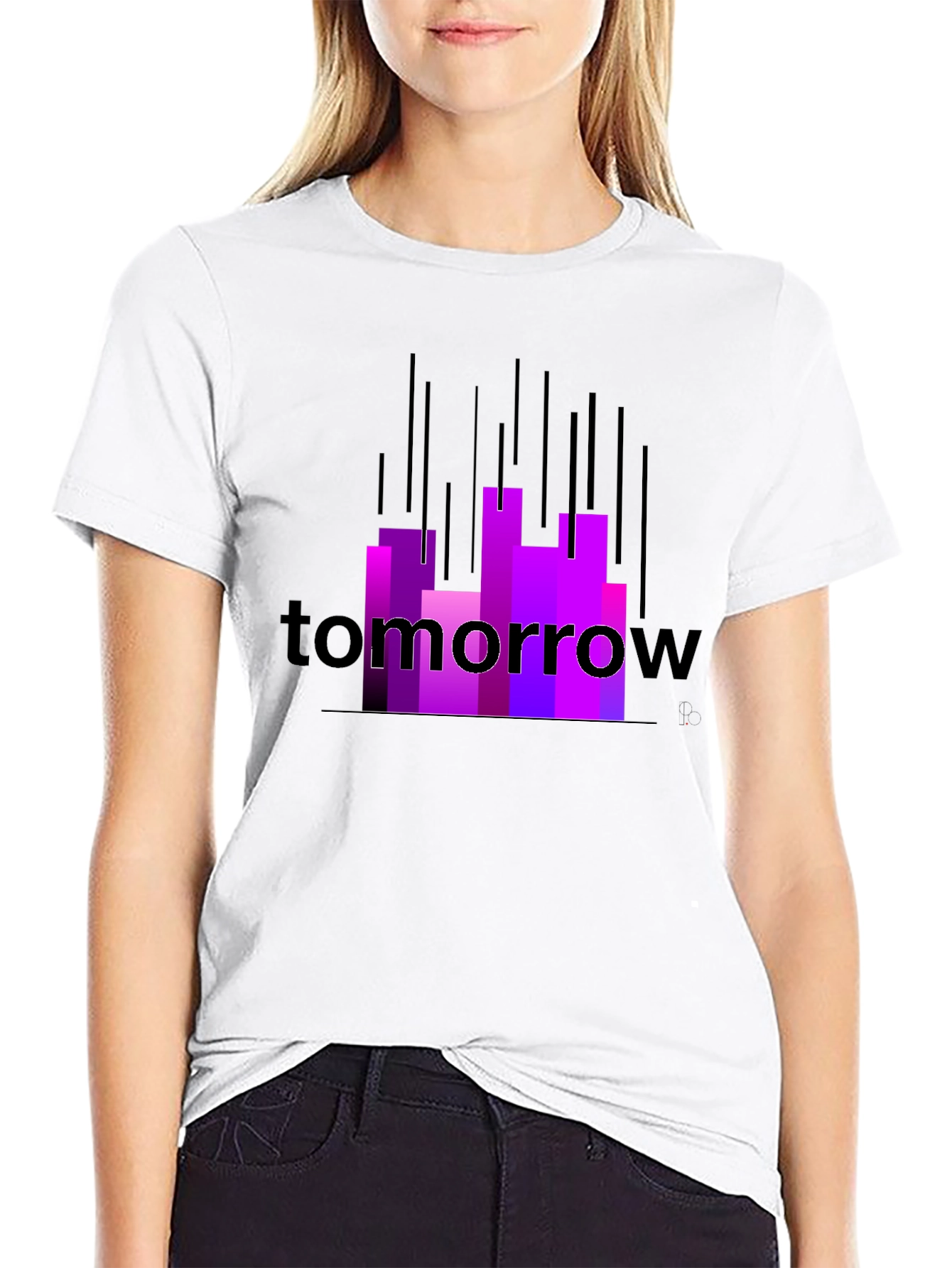 Black Tomorrow Graphic Tee - Modern Cityscape Design view 9