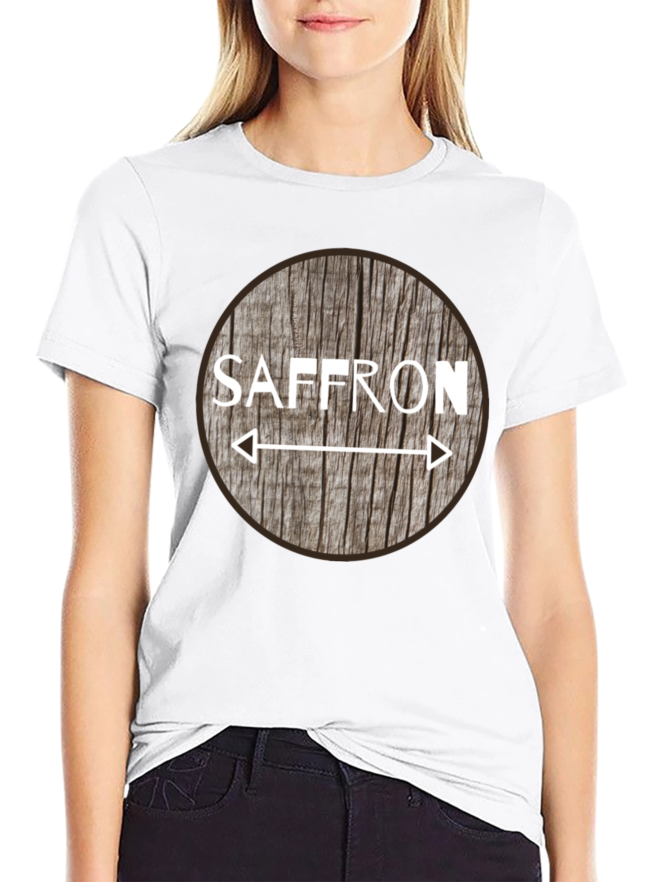 Black Saffron Arrow Design Black T-Shirt view 9