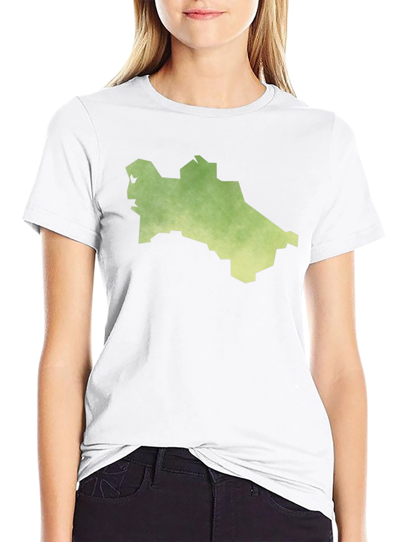 Black Turkmenistan Map T-Shirt - Black Cotton Tee view 9