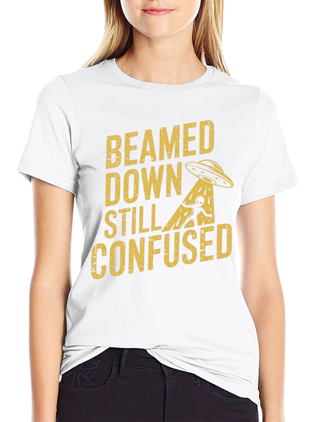 Black Beamed Down Still Confused Graphic T-Shirt - Black view 9