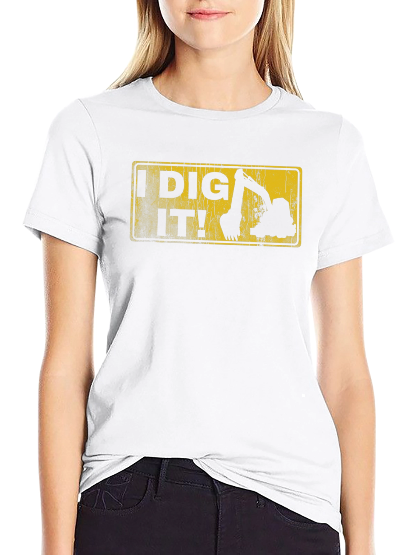 Black I Dig It! Excavator Graphic Tee - Black view 9
