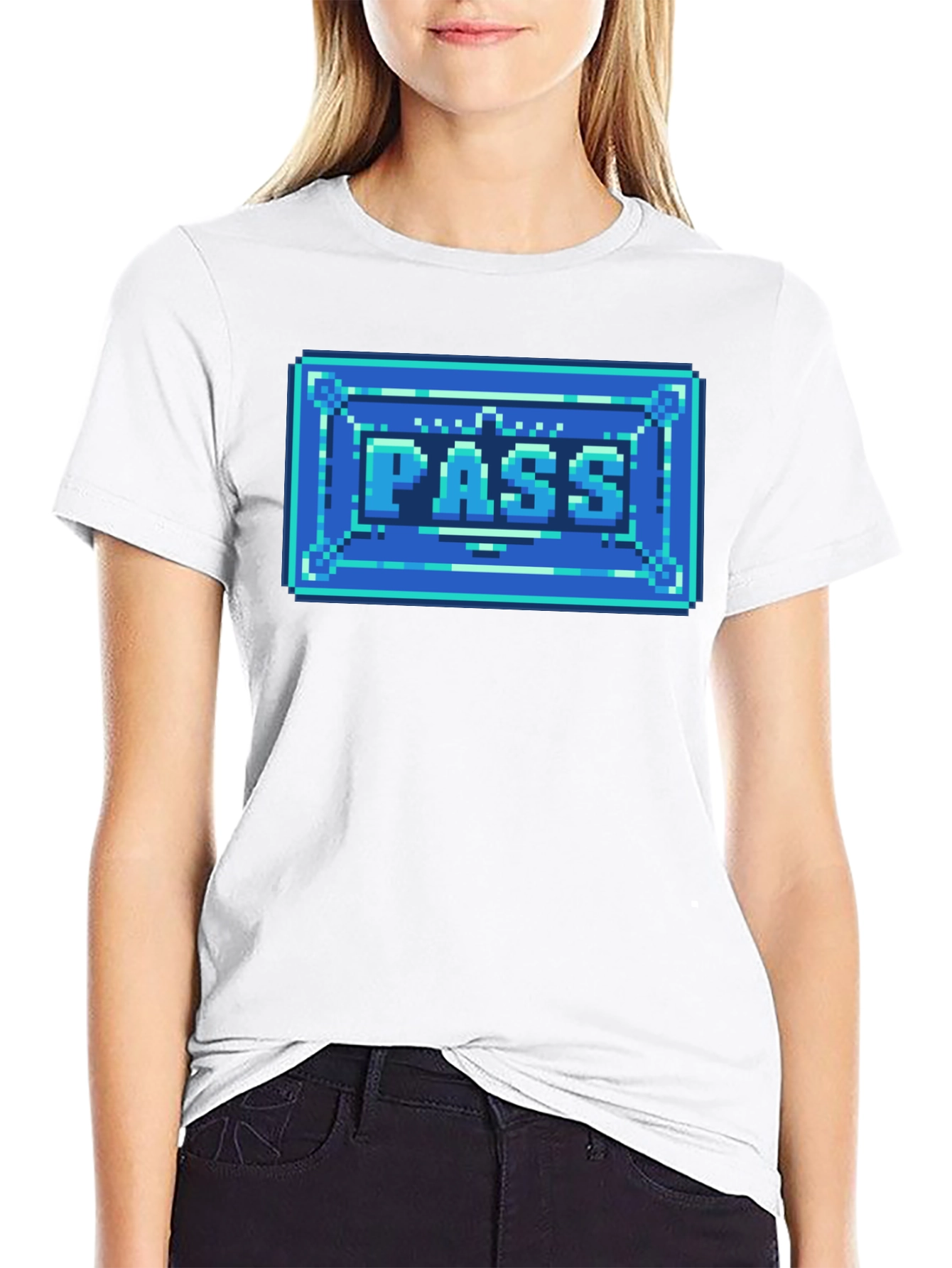 Black 8-Bit Pass T-Shirt - Retro Gaming Style view 9