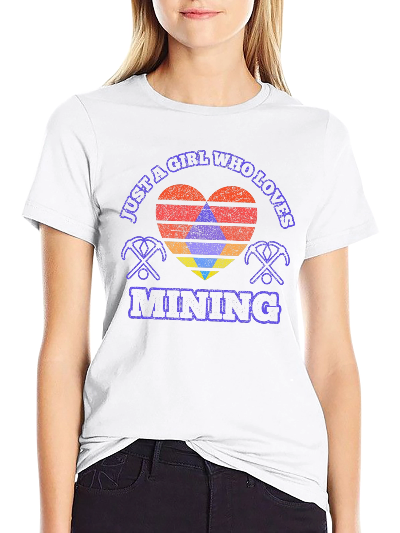 Black Just a Girl Who Loves Mining T-Shirt view 9