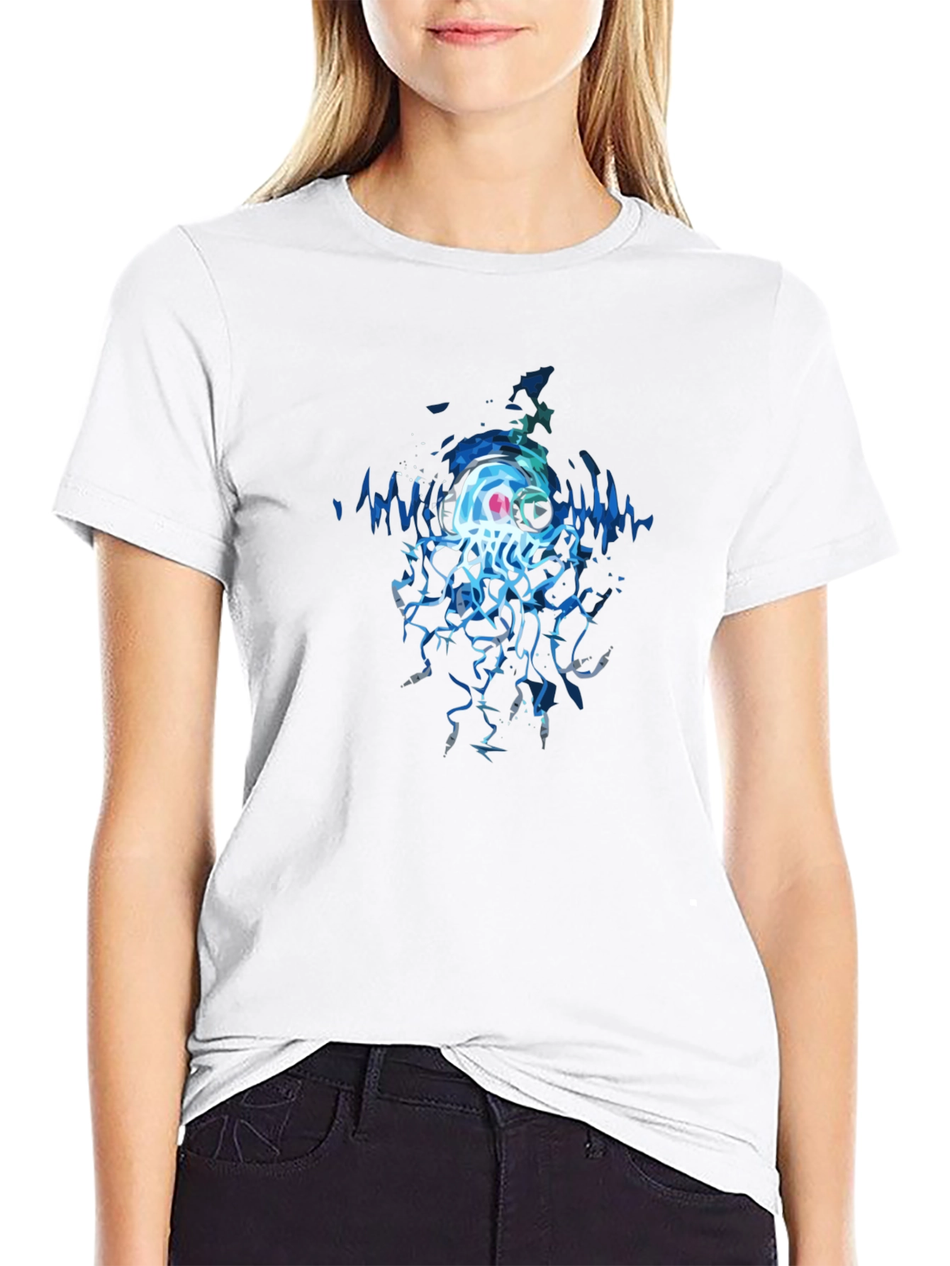 Black Jellyfish DJ Graphic Tee - Cool Black T-Shirt view 9