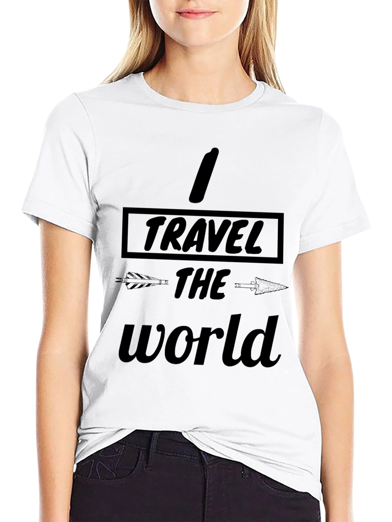Black Travel the World Black Graphic T-Shirt view 9