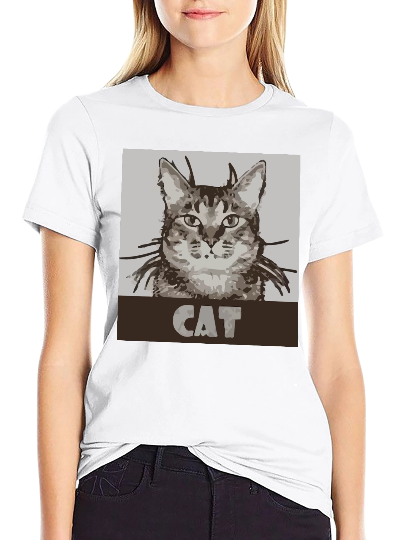 Black Cat Graphic Tee - Unisex Black T-Shirt view 9