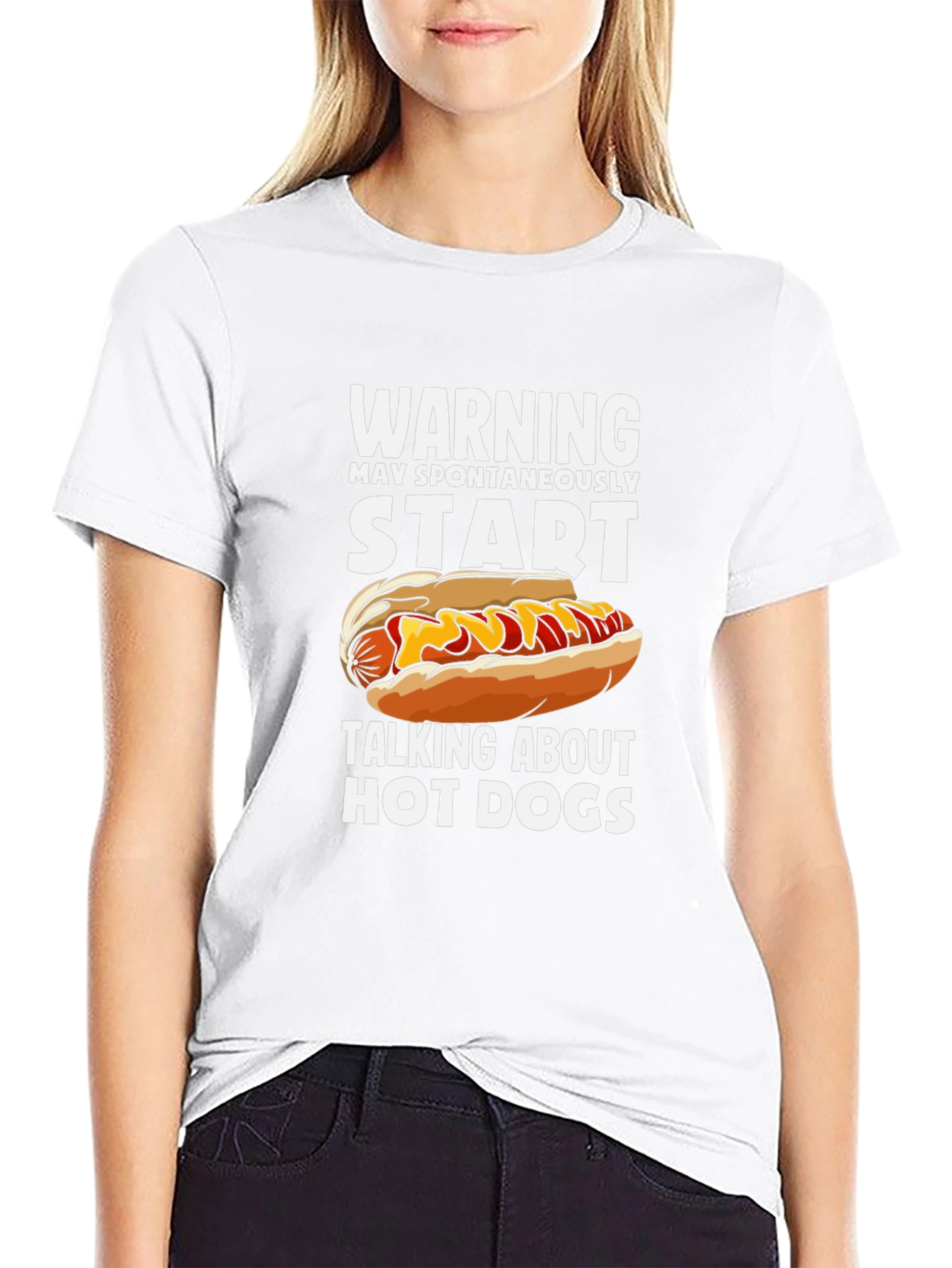 Black Warning Hot Dog T-Shirt view 9