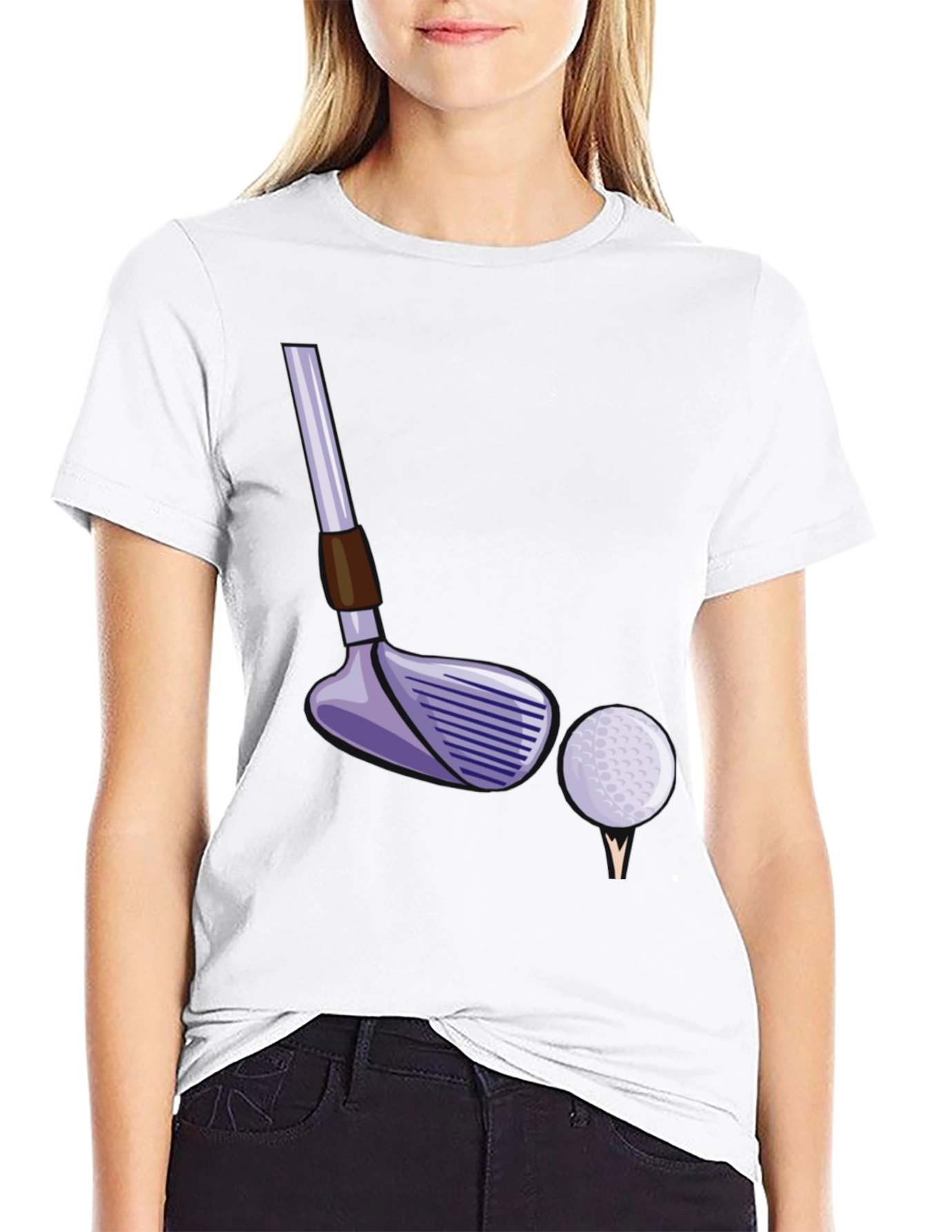 Black Golf Club and Ball T-Shirt - Black Tee view 9