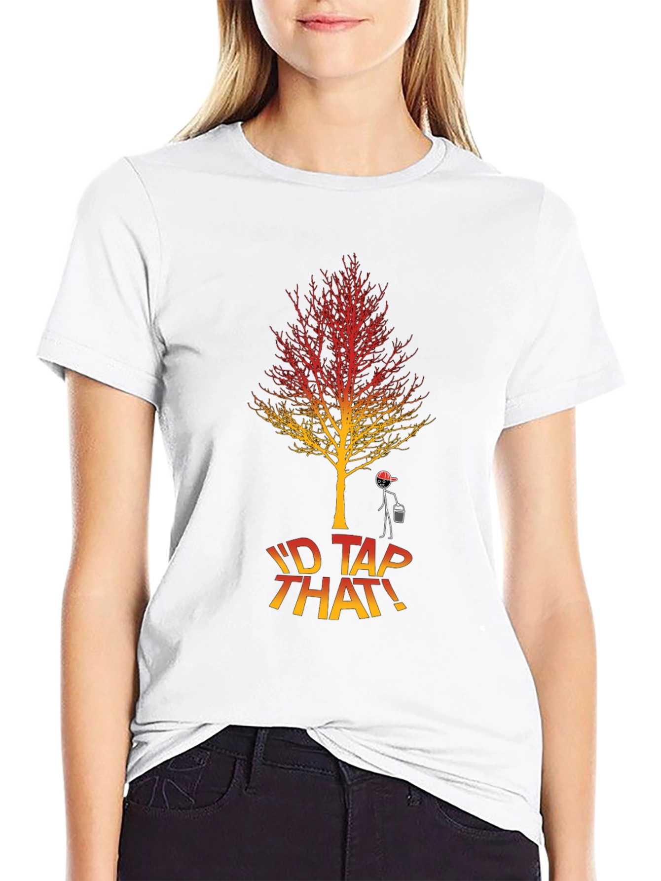 Black I'd Tap That Funny Maple Syrup Tree T-Shirt view 9