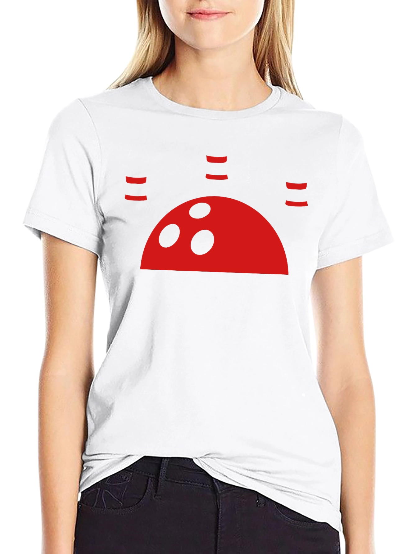 Black Red Bowling Ball Graphic Black T-Shirt view 9