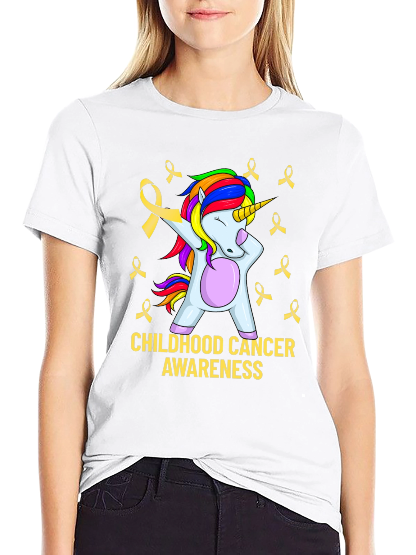 Childhood Cancer Awareness Unicorn T-Shirt - 9