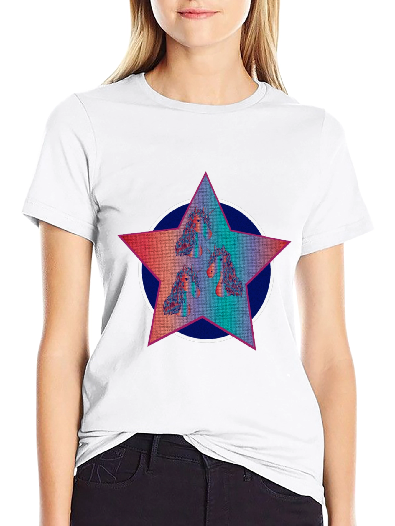 Black Unicorn Star Graphic Tee - Black view 9