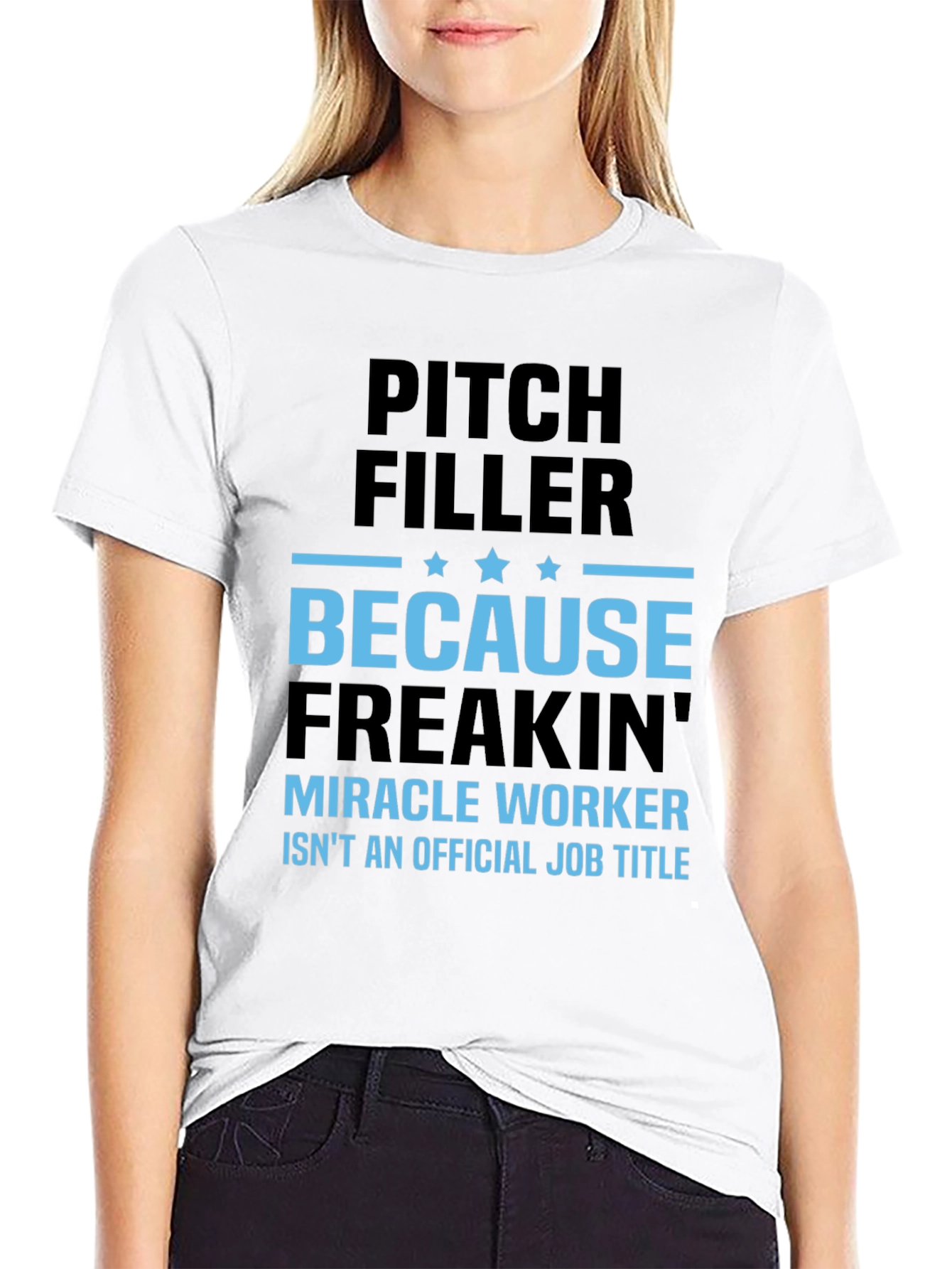 Black Pitch Filler Miracle Worker T-Shirt view 9