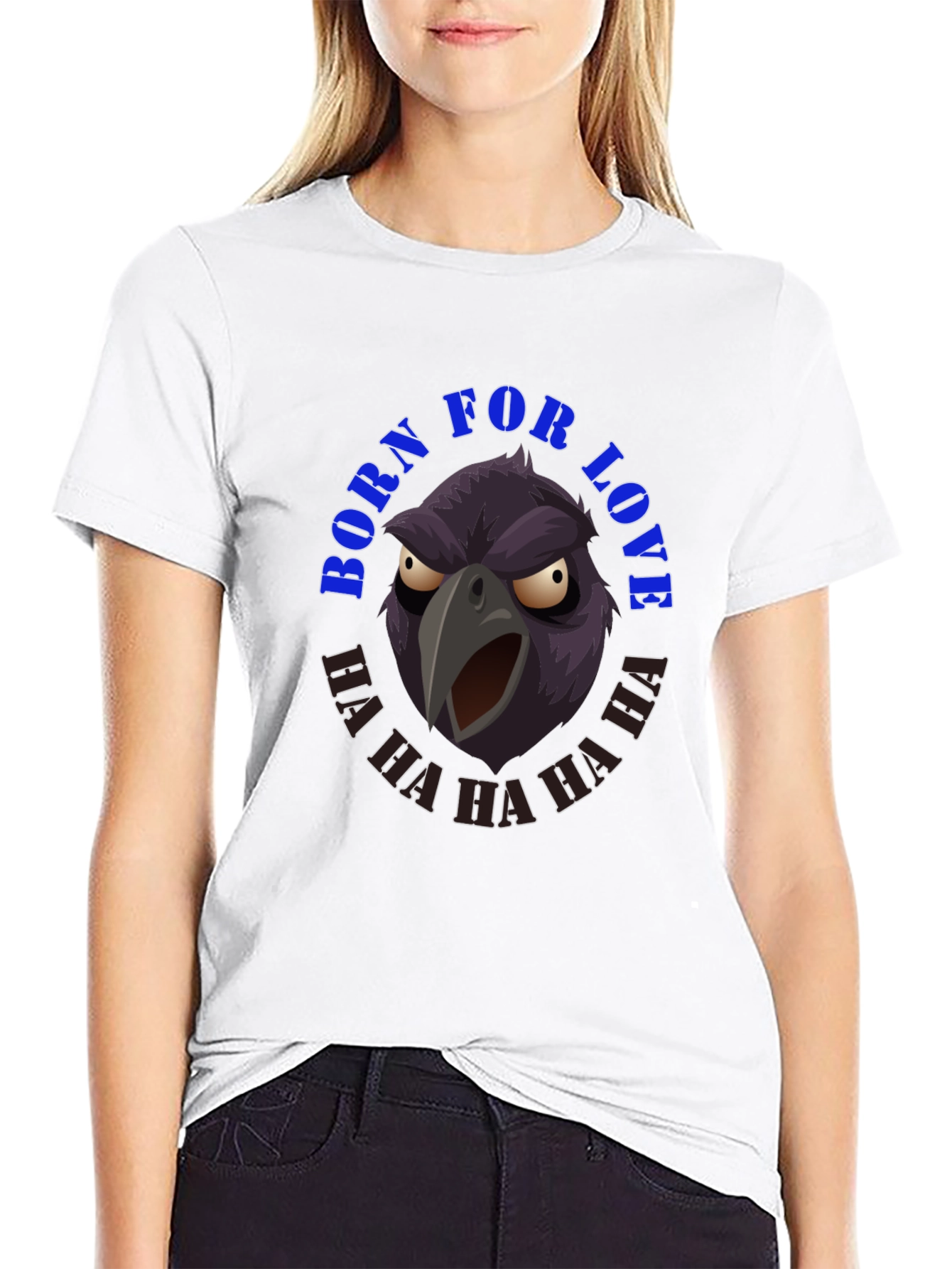 Black Born For Love Raven Graphic Tee - Men's Black T-Shirt view 9