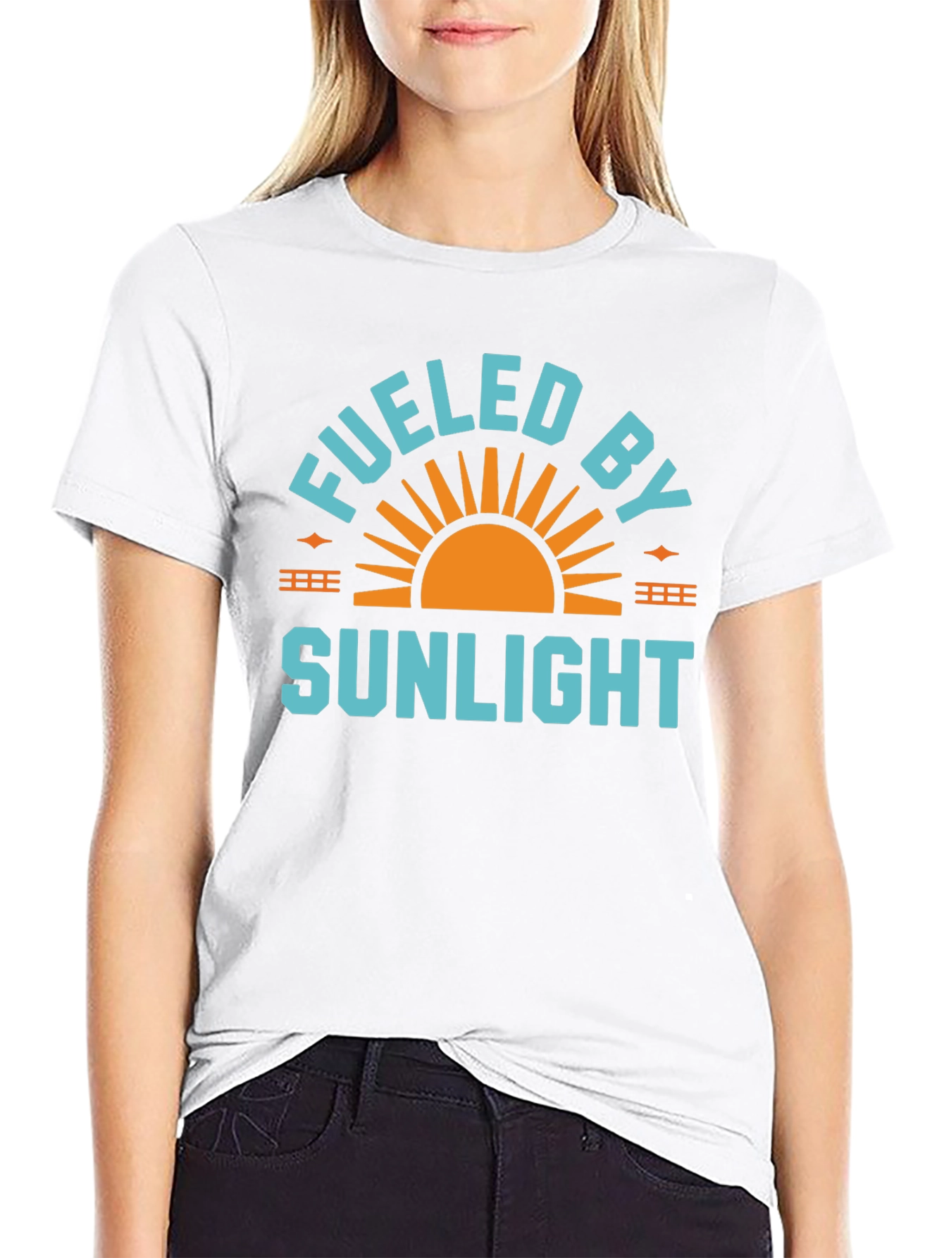 Black Fueled By Sunlight Graphic Tee - Black Casual Shirt view 9