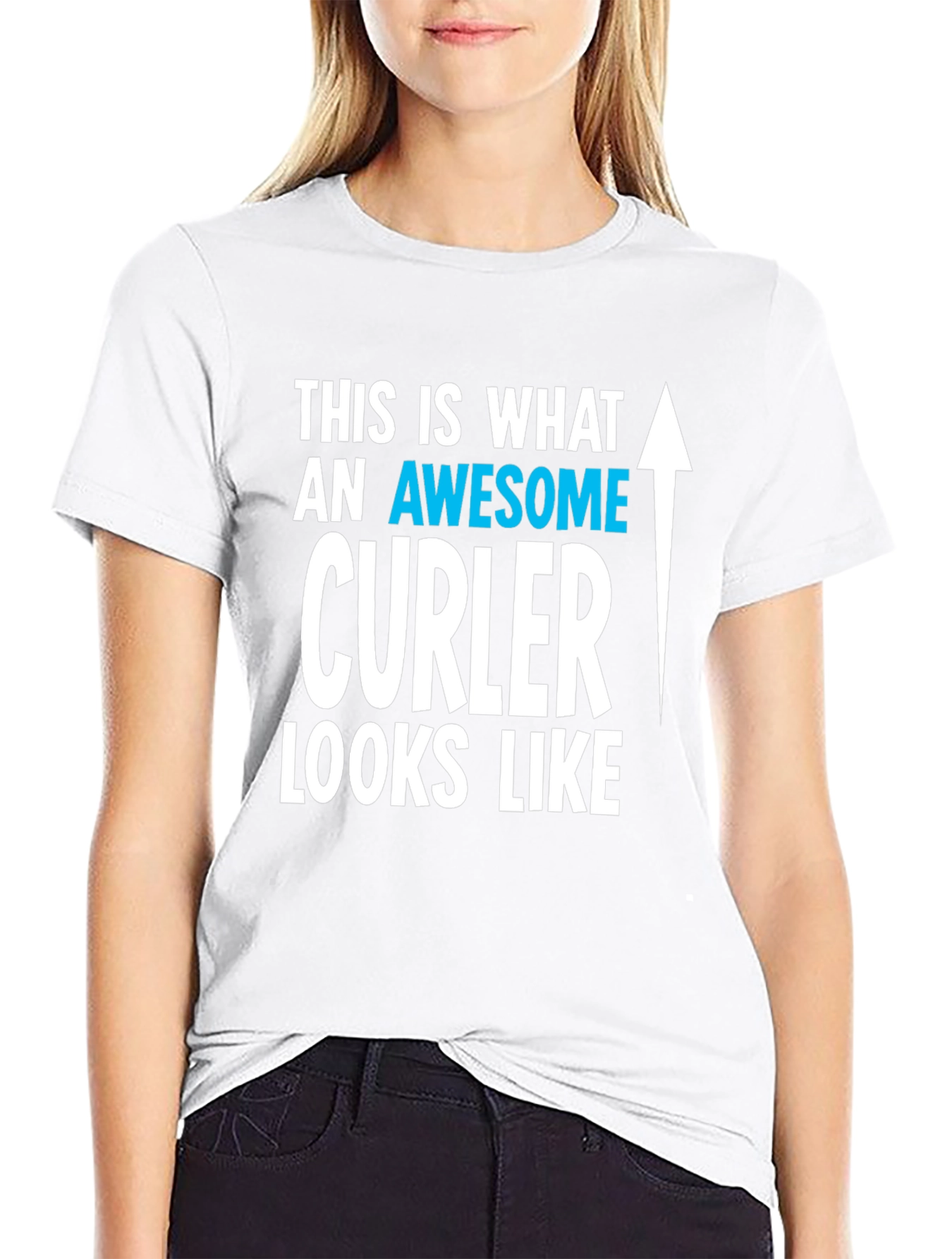 Black Awesome Curler T-Shirt | Curling Fan Tee view 9