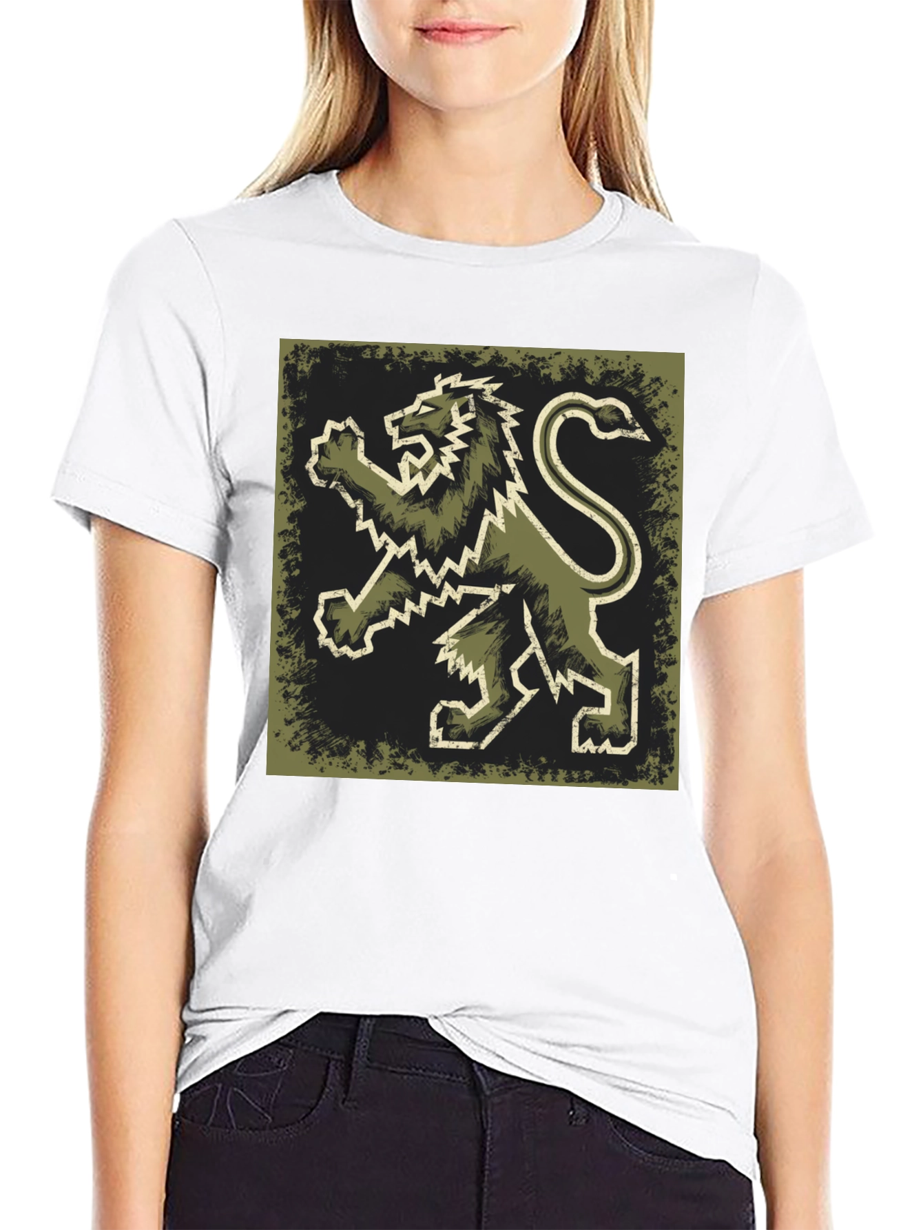 Black Lion Rampant Graphic T-Shirt - Men's Black Tee view 9