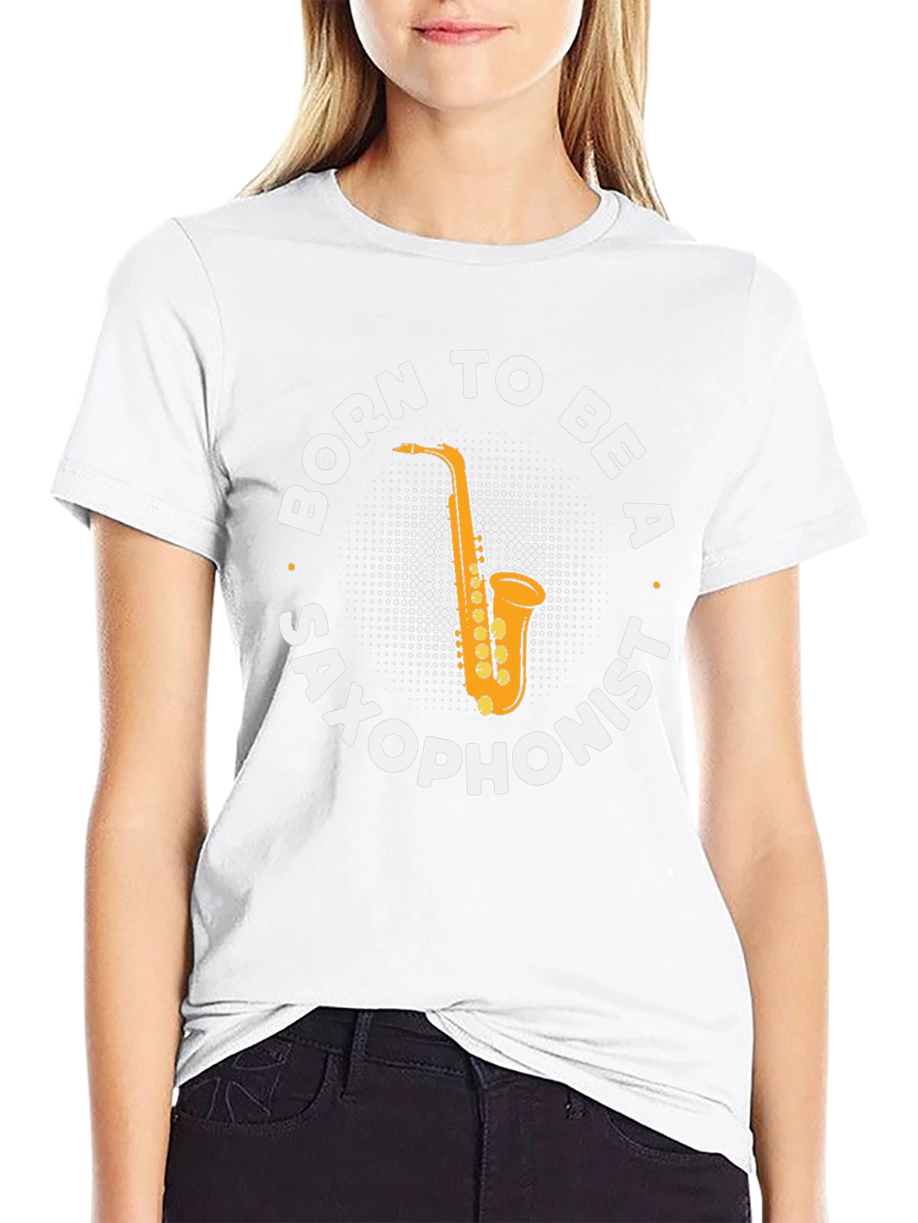 Black Born to Be a Saxophonist T-Shirt view 9