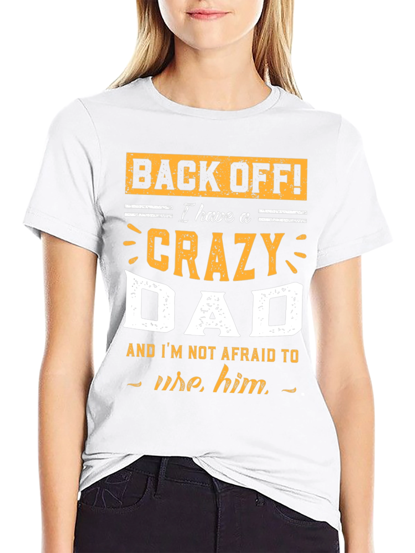 Black Crazy Dad T-Shirt - Funny Father's Day Gift view 9