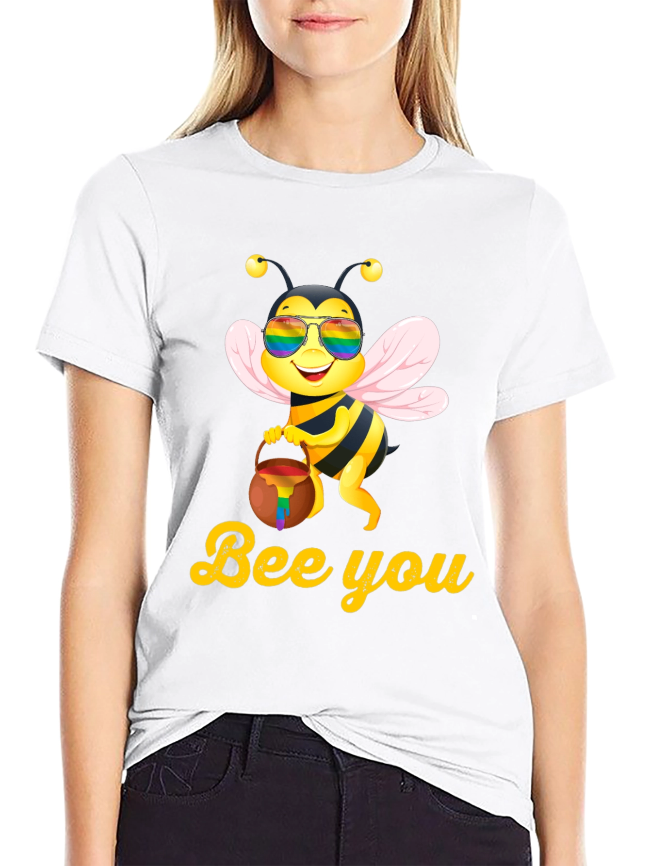 Black Bee You Pride T-Shirt - LGBTQ+ Support view 9
