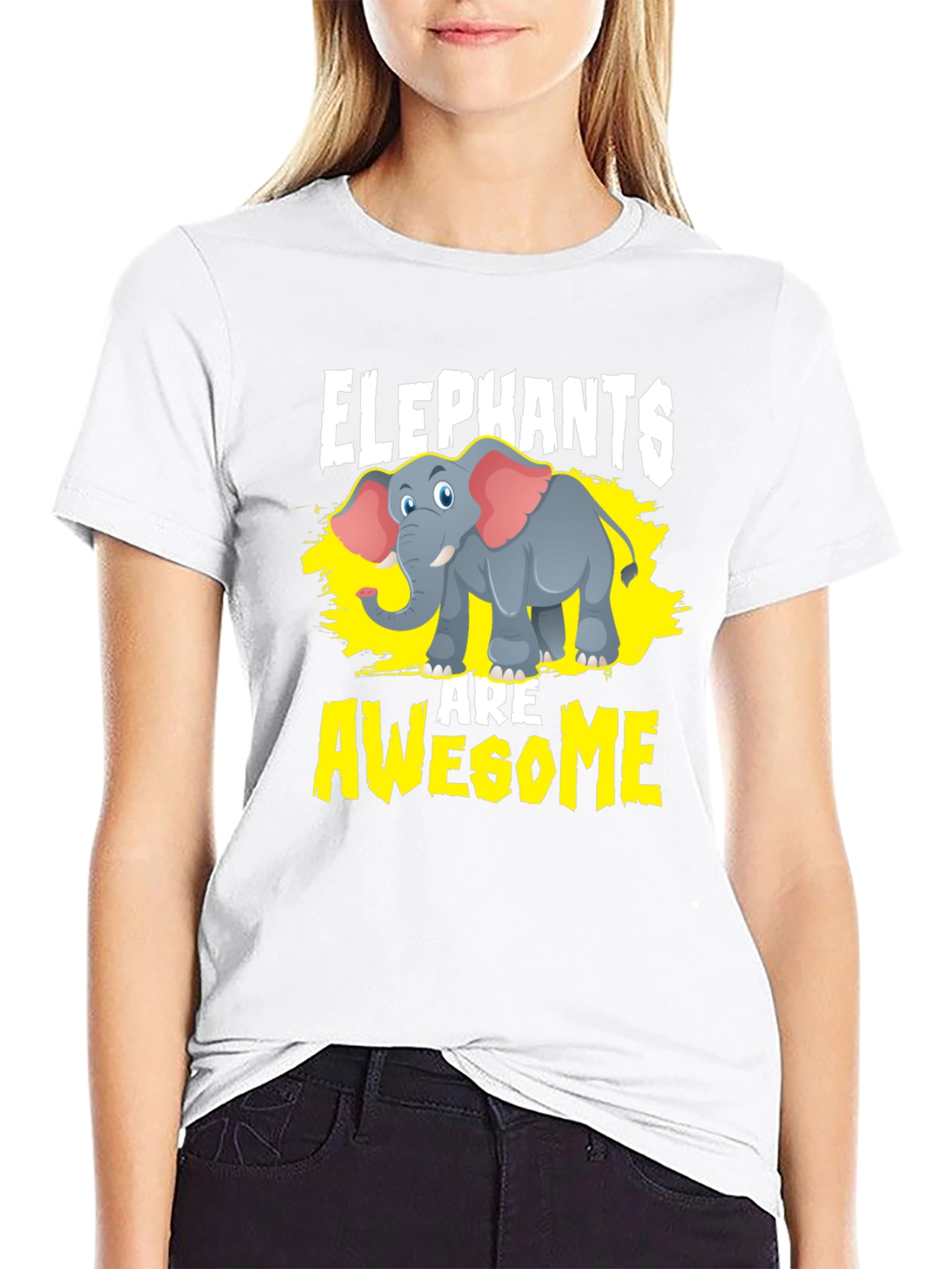 Black Elephants Are Awesome Graphic Tee - Black view 9