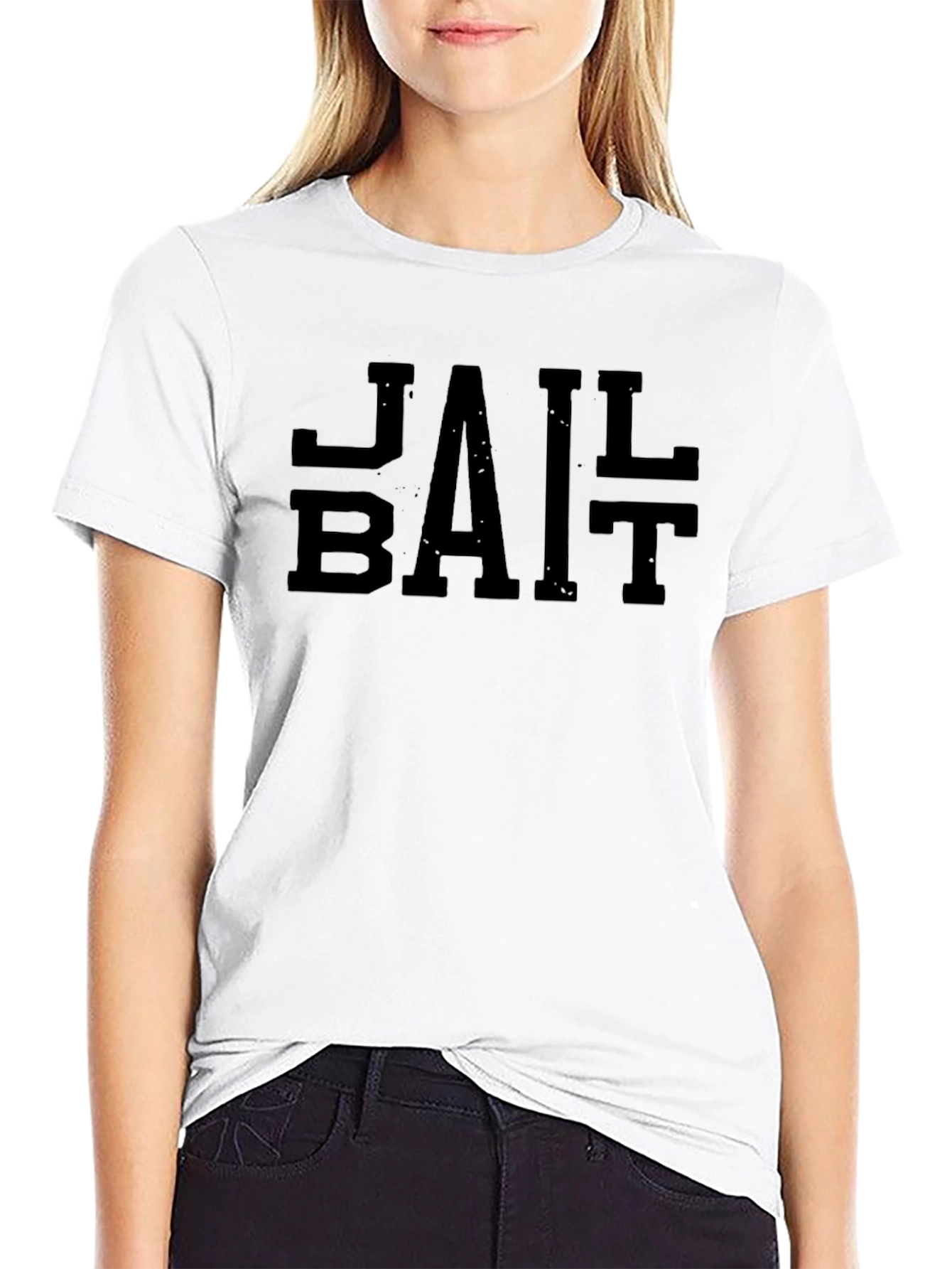 Black Edgy Black Jail Bait Graphic T-Shirt view 9