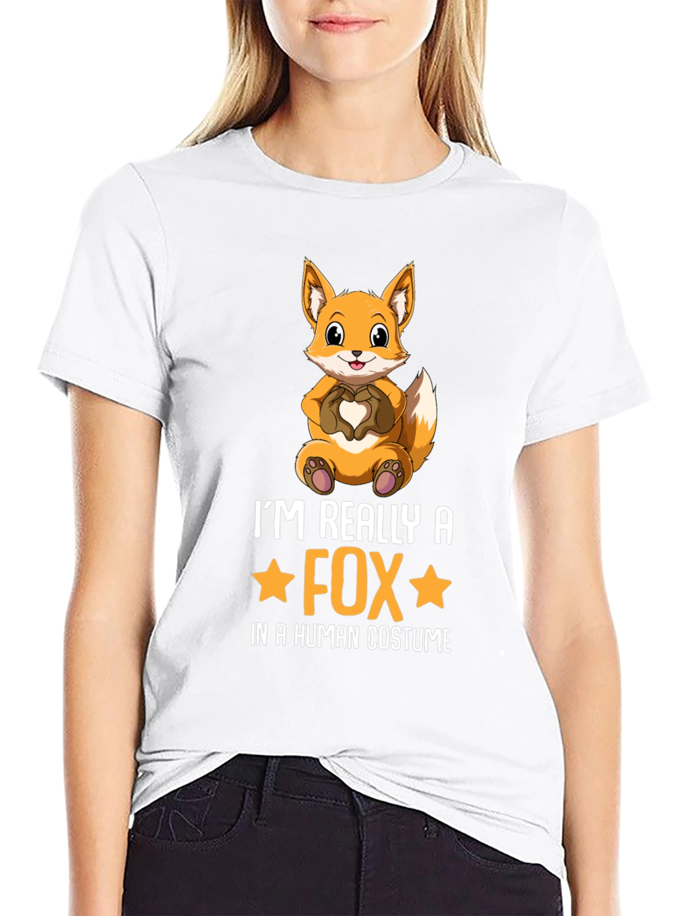 Black I'm Really a Fox T-Shirt view 9