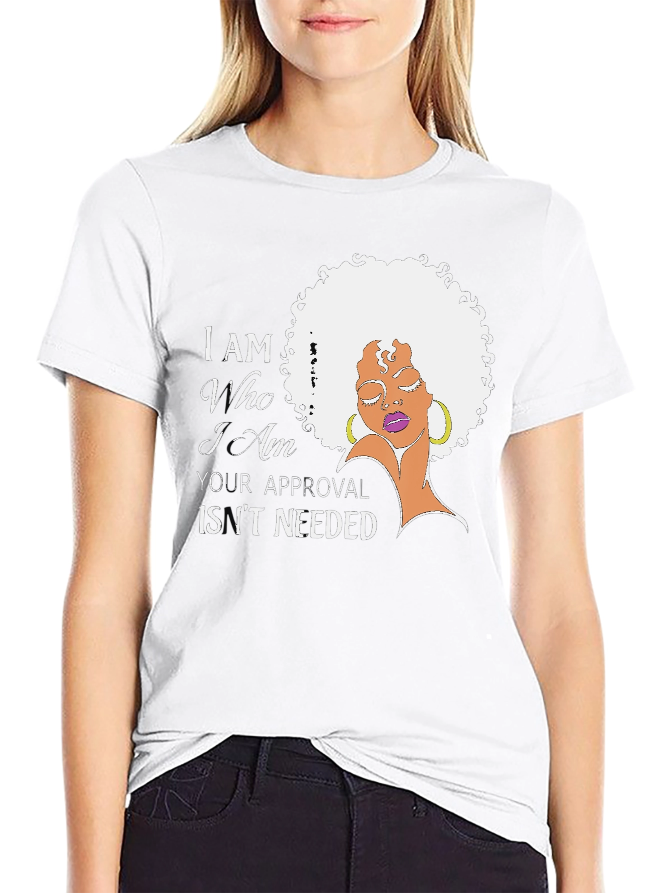 Black Empowered Woman Graphic Tee - "I Am Who I Am" view 9