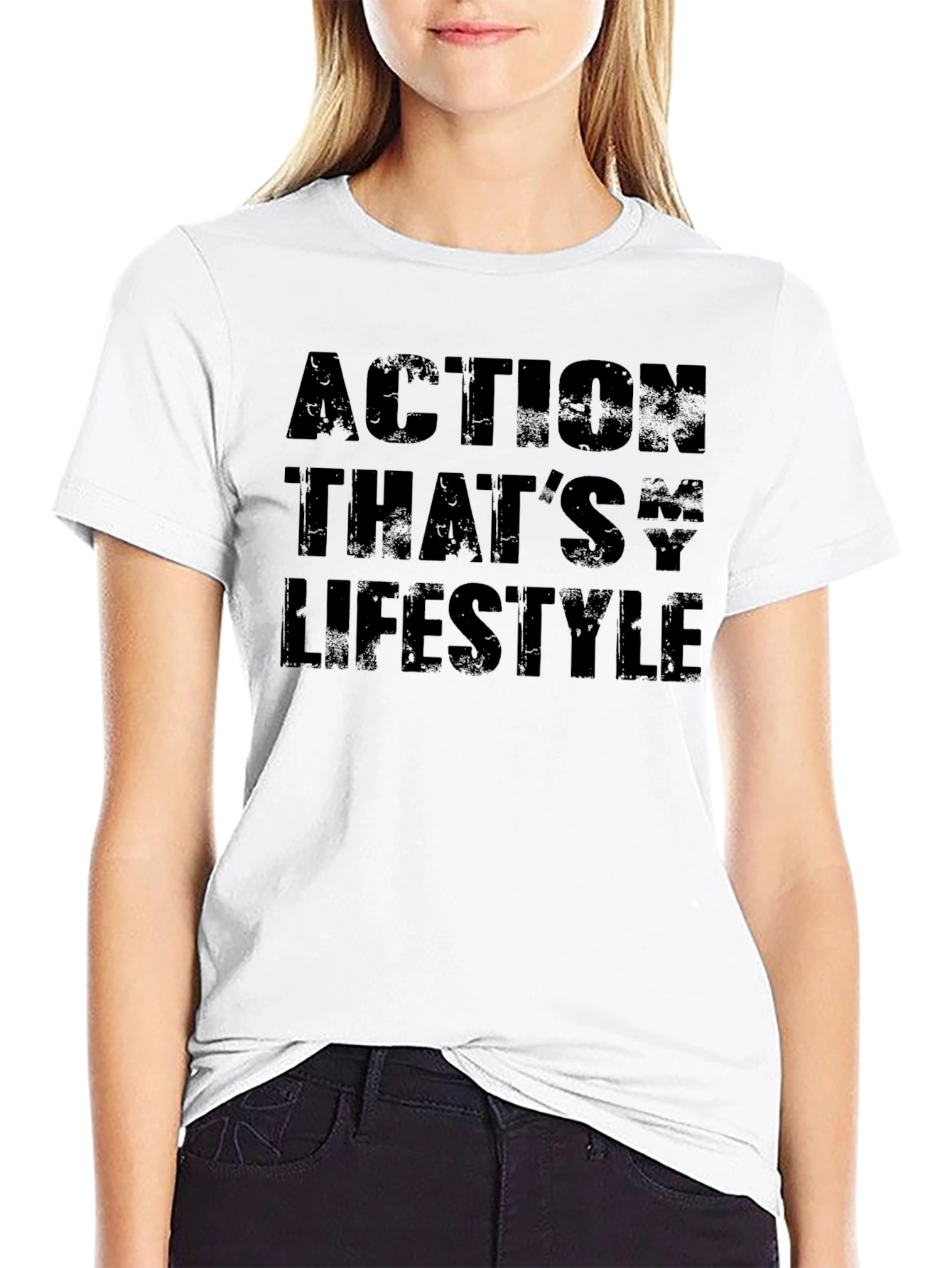 Black Action Lifestyle Black Graphic Tee view 9