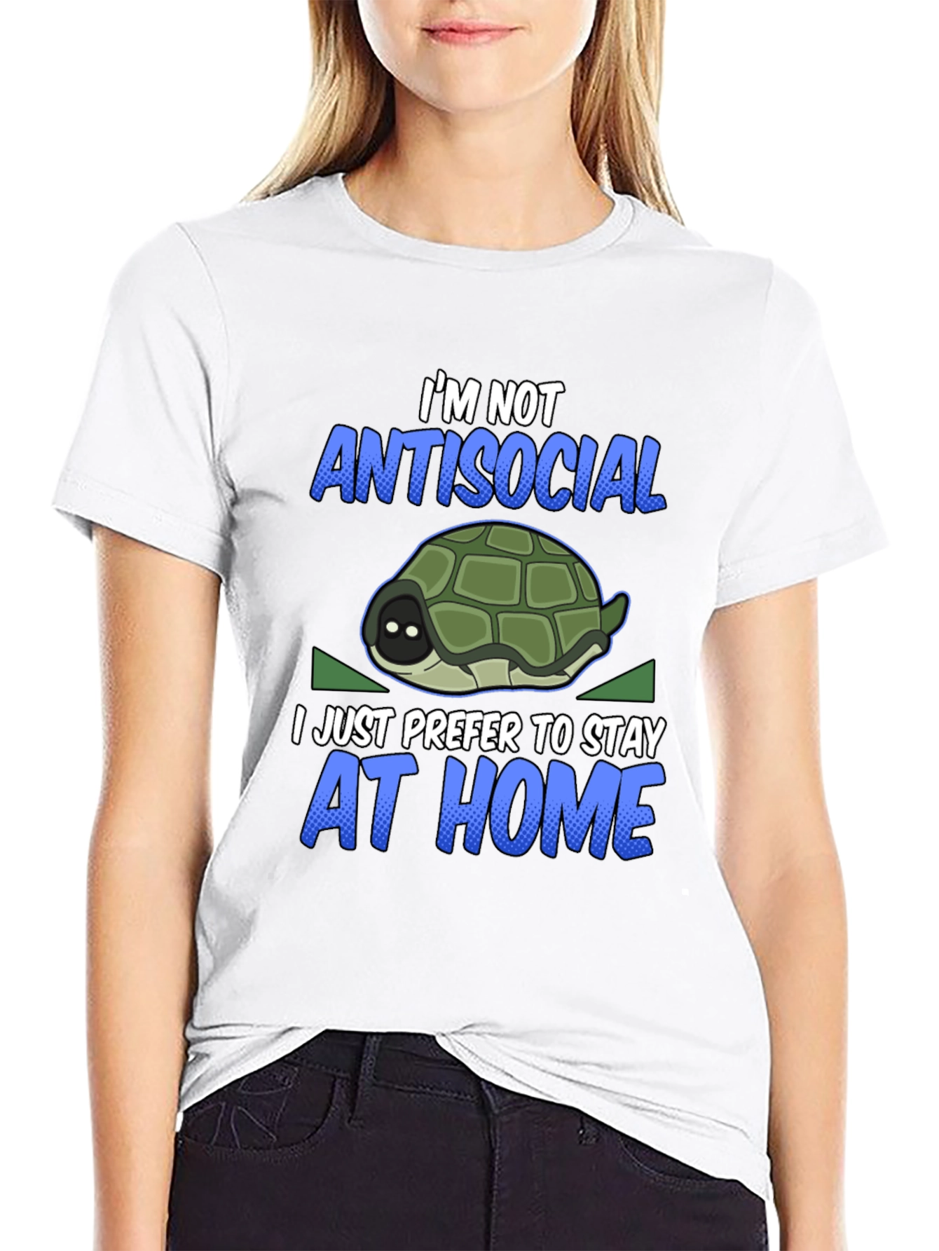 Black Introvert Turtle Graphic T-Shirt view 9