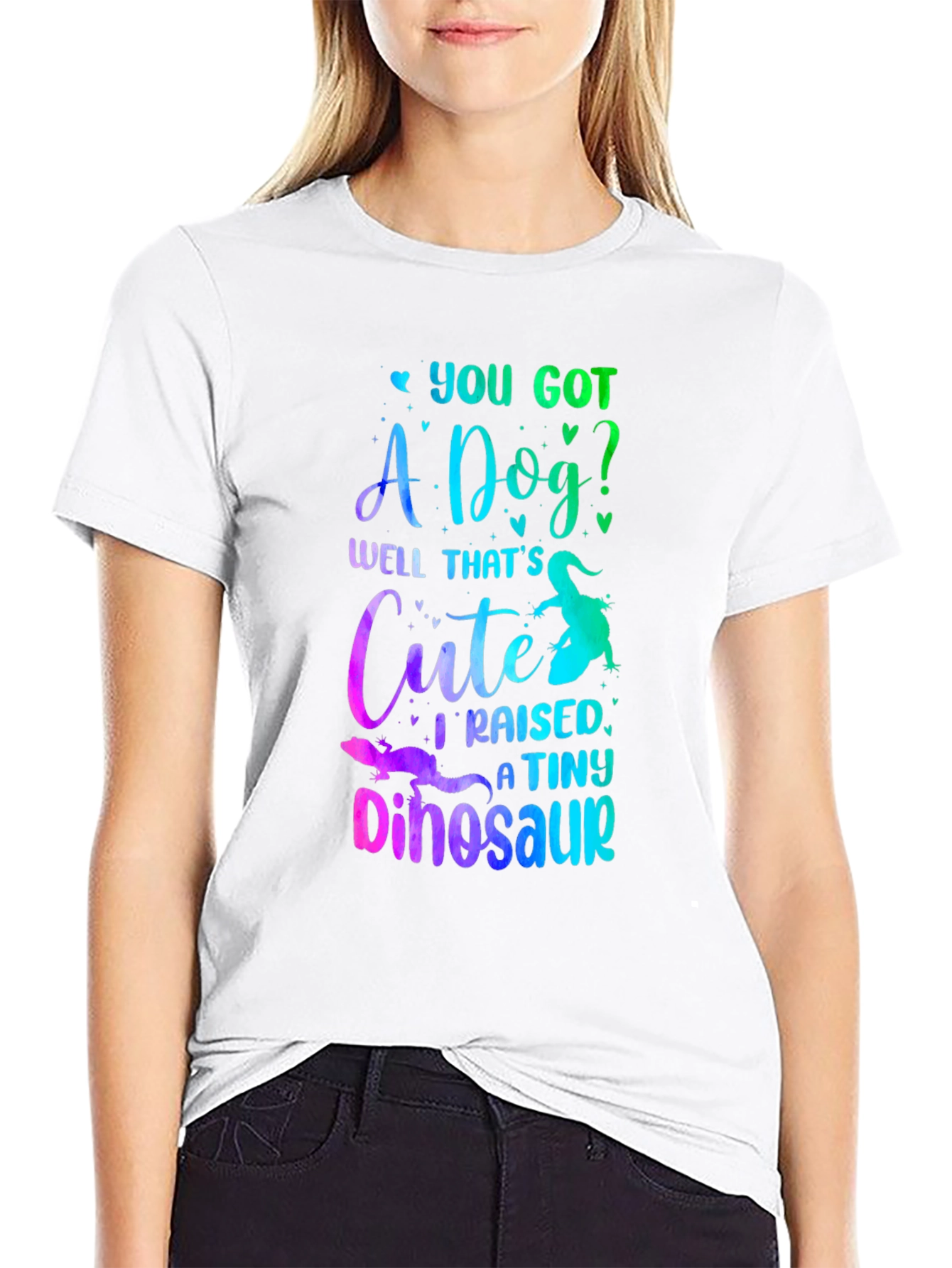 Black Funny Lizard Owner T-Shirt: I Raised a Tiny Dinosaur view 9