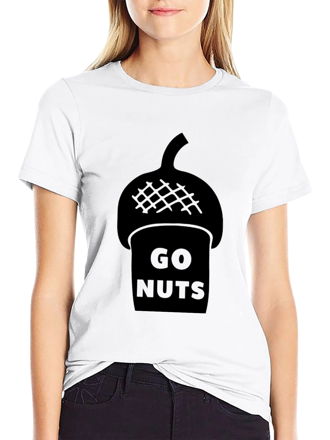 Black Go Nuts Acorn Graphic T-Shirt view 9