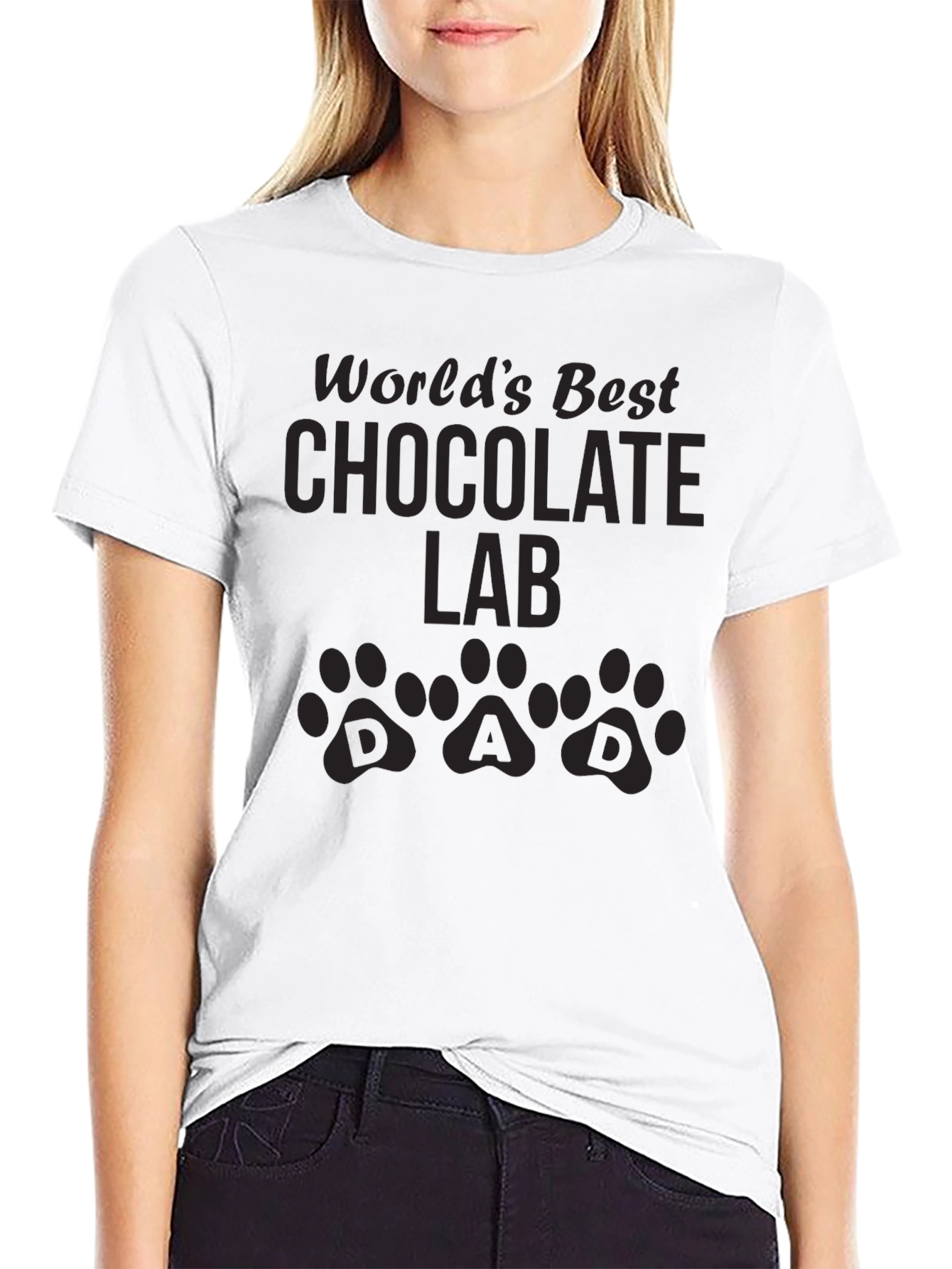 Black World's Best Chocolate Lab Dad T-Shirt view 9