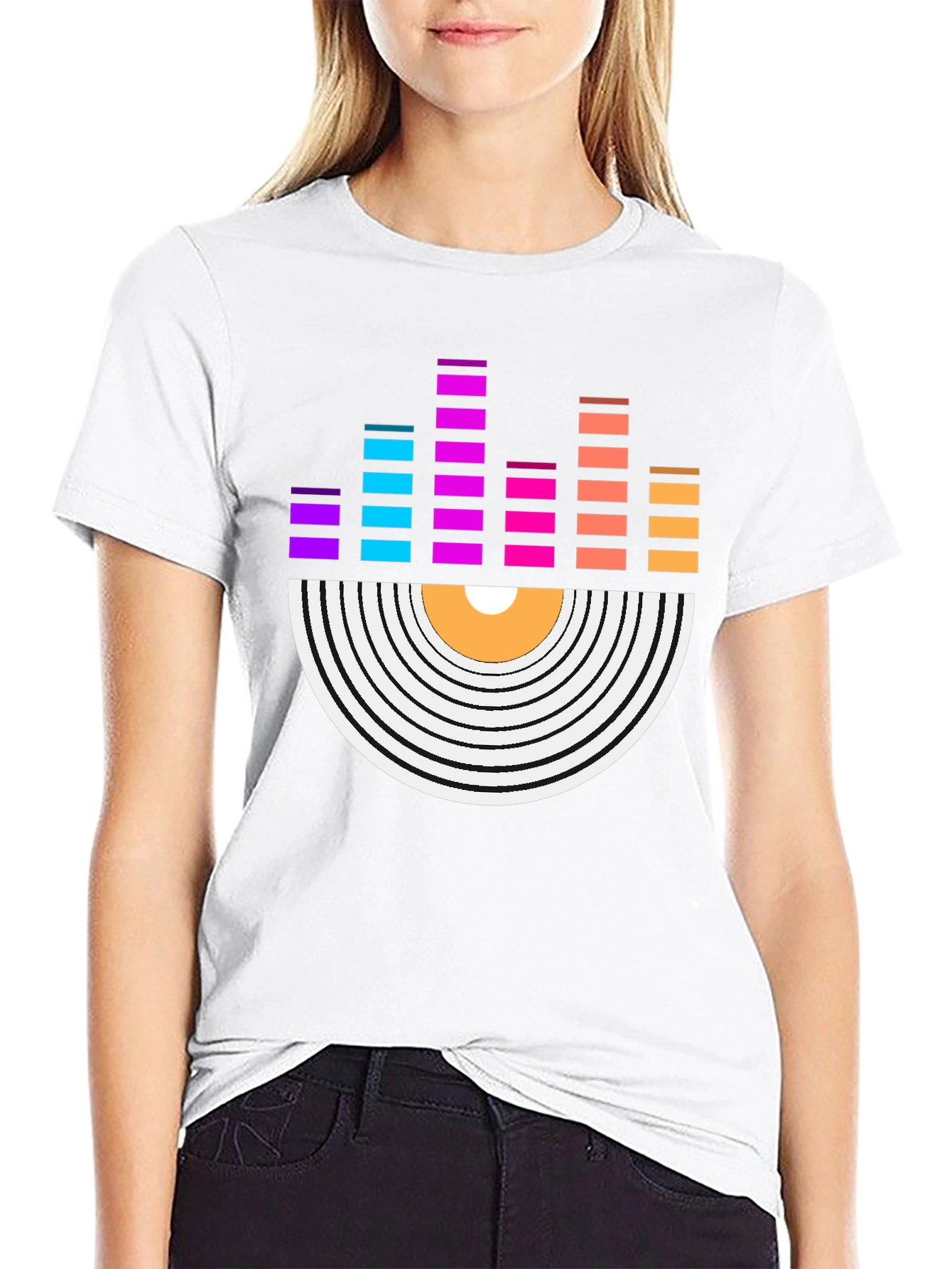 Vinyl Record Equalizer Graphic Tee - Retro Music Shirt - 9